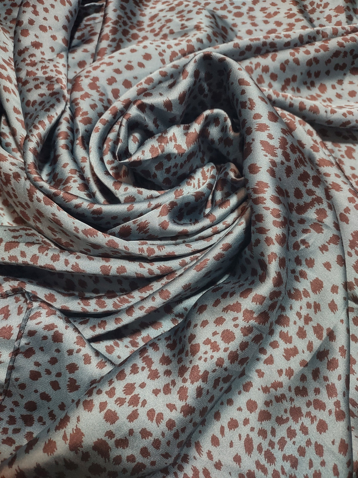 Wild Rag Dusty Blue and Brown Small Cheetah spots Western Cowboy Neck Scarf Bandana by Double B Wild Rags