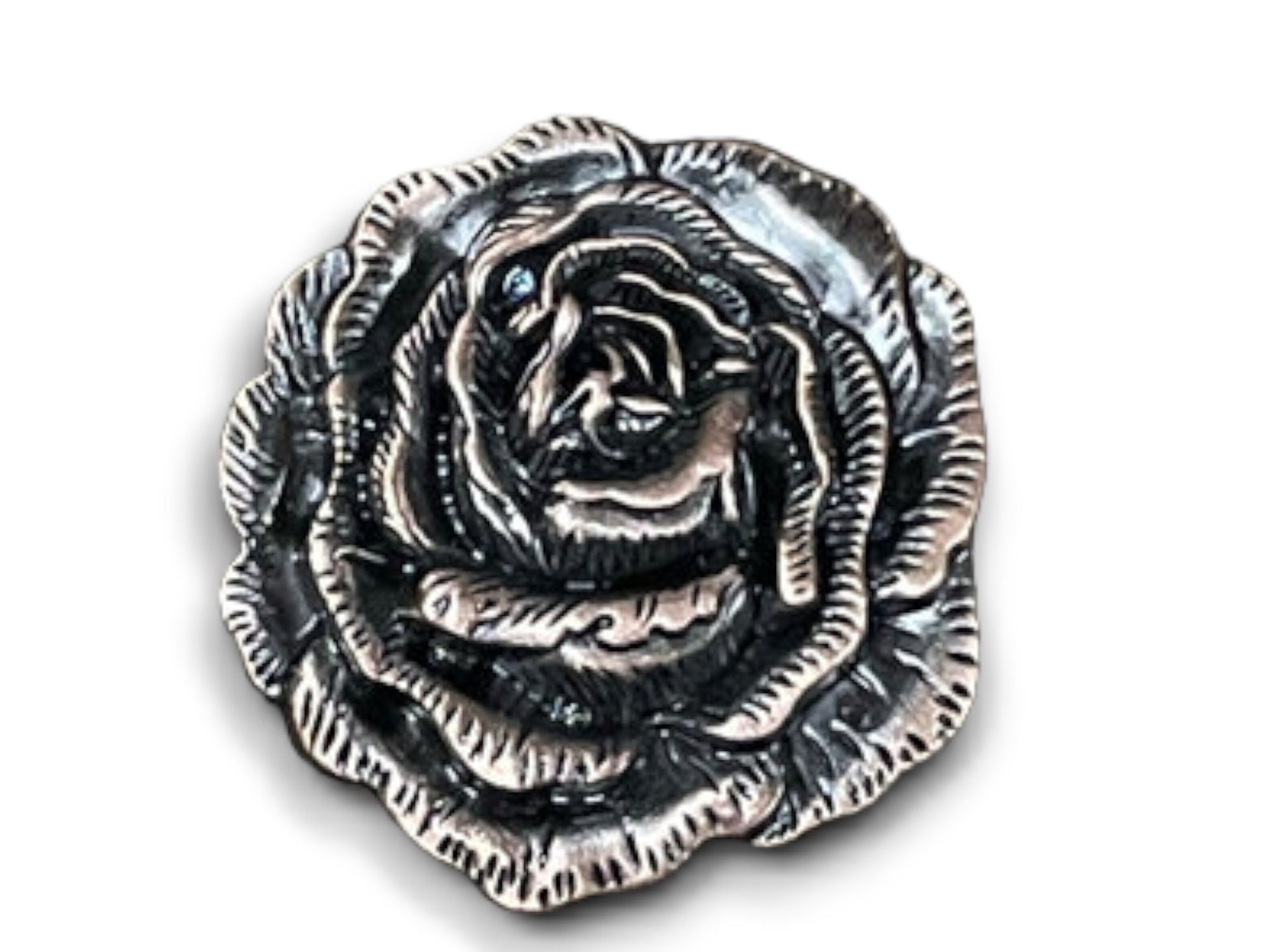 Wild Rag Scarf Slide Antique Silver or Copper Rose