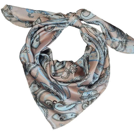 Wild Rag Bandana Dusty Rose and Light Blue Paisley by Double B Wild Rags