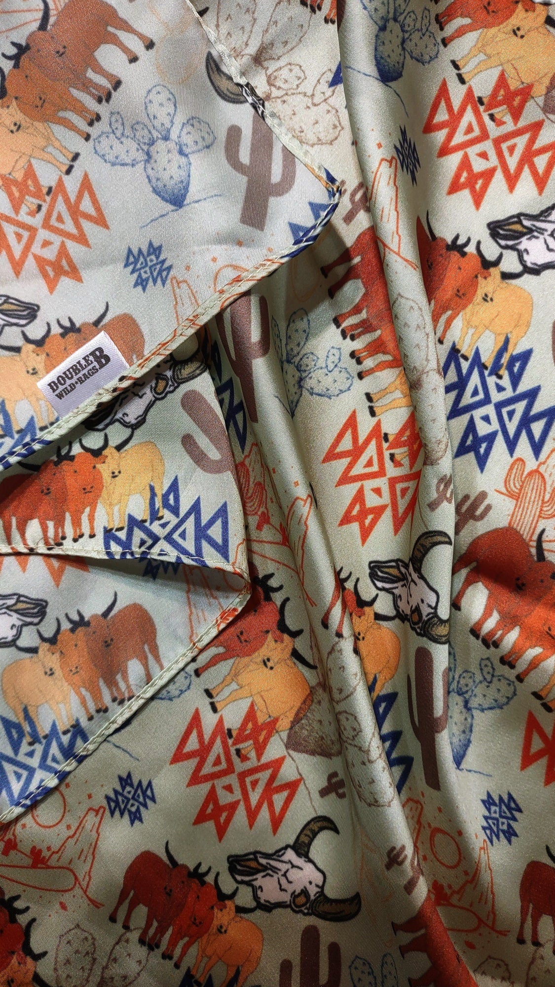 Wild Rag Cattle, Cactus, Aztec, Desert Cowboy Mix Western Neck Scarf Bandanna by Double B Wild Rags