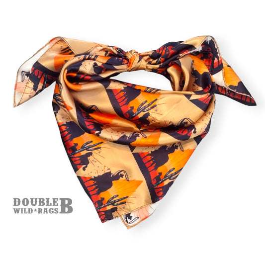 Wild Rag 100% SILK Desert Roping Cowboy Neck Scarf Bandanna by Double B Wild Rags