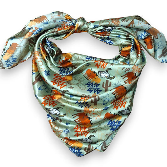 Wild Rag Cattle, Cactus, Aztec, Desert Cowboy Mix Western Neck Scarf Bandanna by Double B Wild Rags