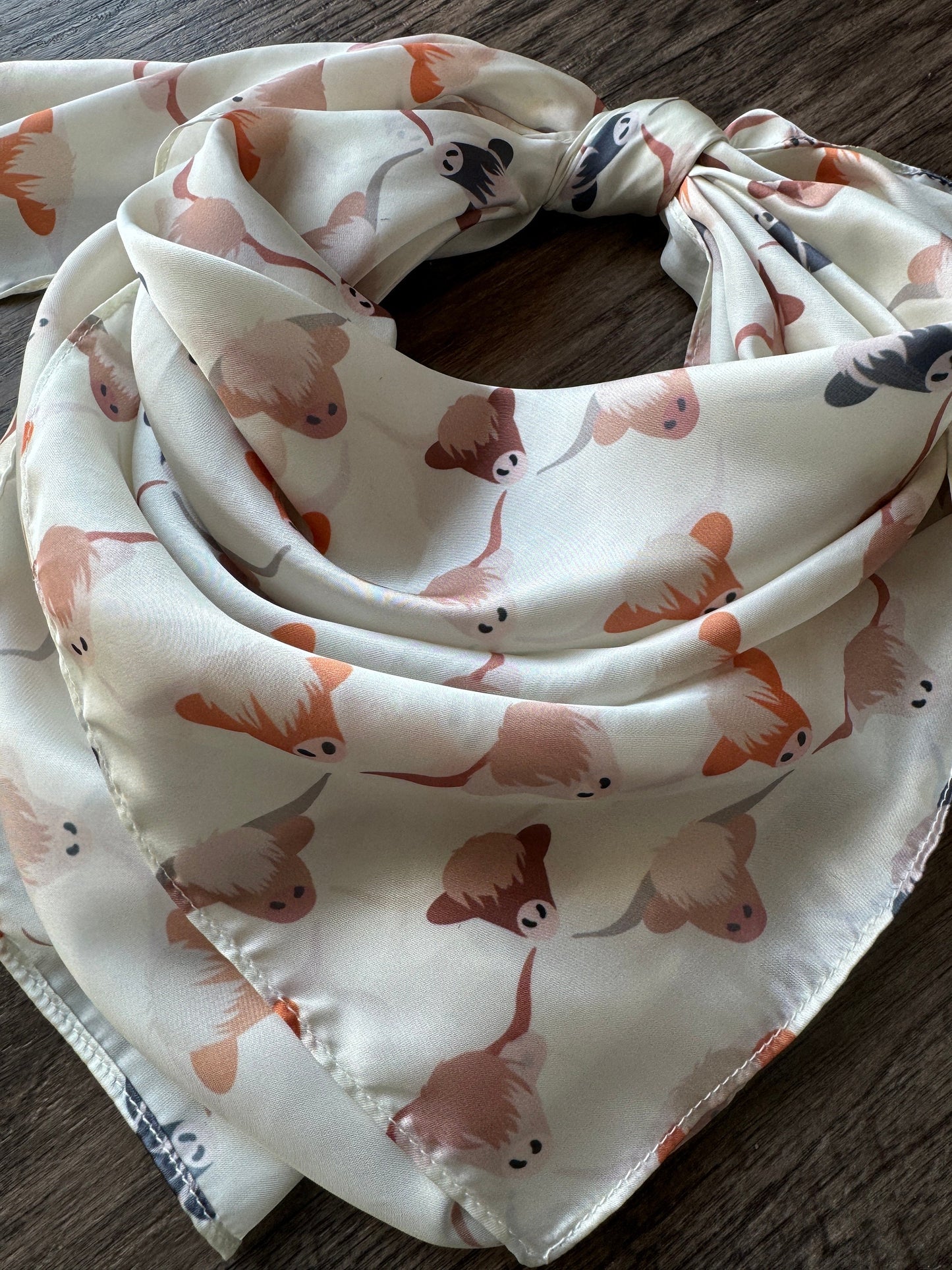WILD RAG Ivory Highlander Cowboy Western Neck Scarf Bandanna by Double B Wild Rags