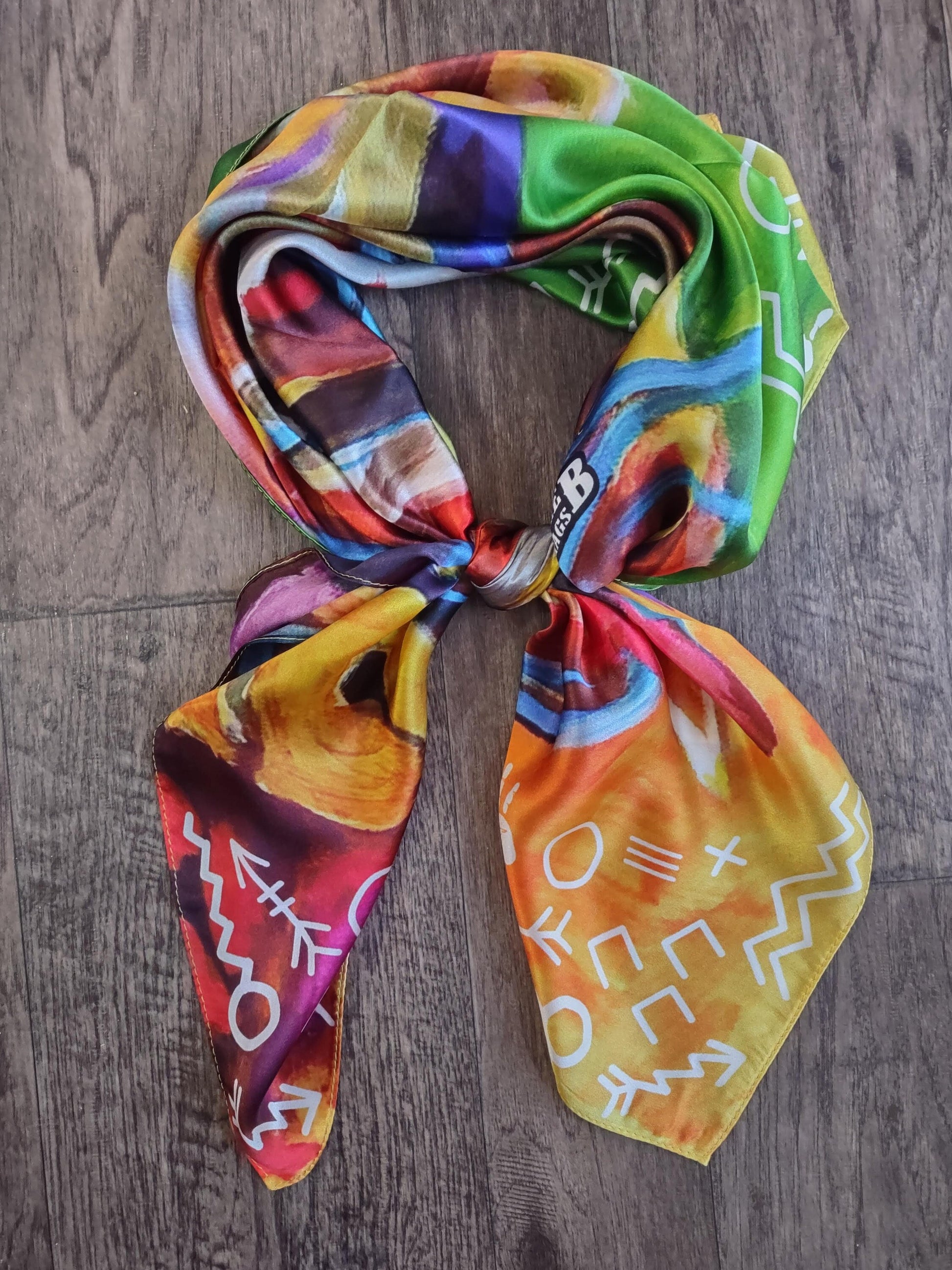 100% Silk Wild Rag War Horse by BB Wyatt a double b wild rags exclusive