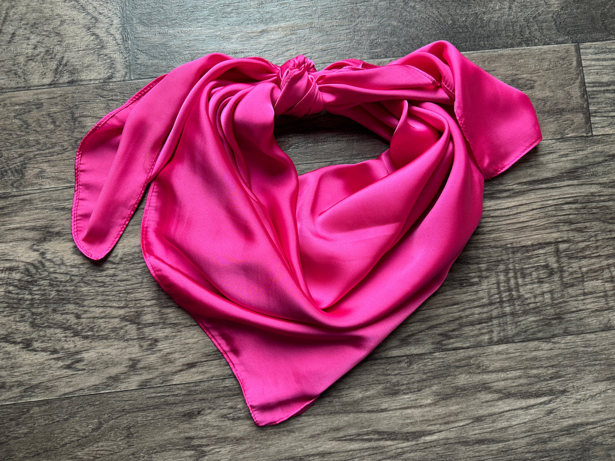 Wild Rag Hot Pink solid #68 Cowboy Western Neck Scarf Bandanna by Double B Wild Rags