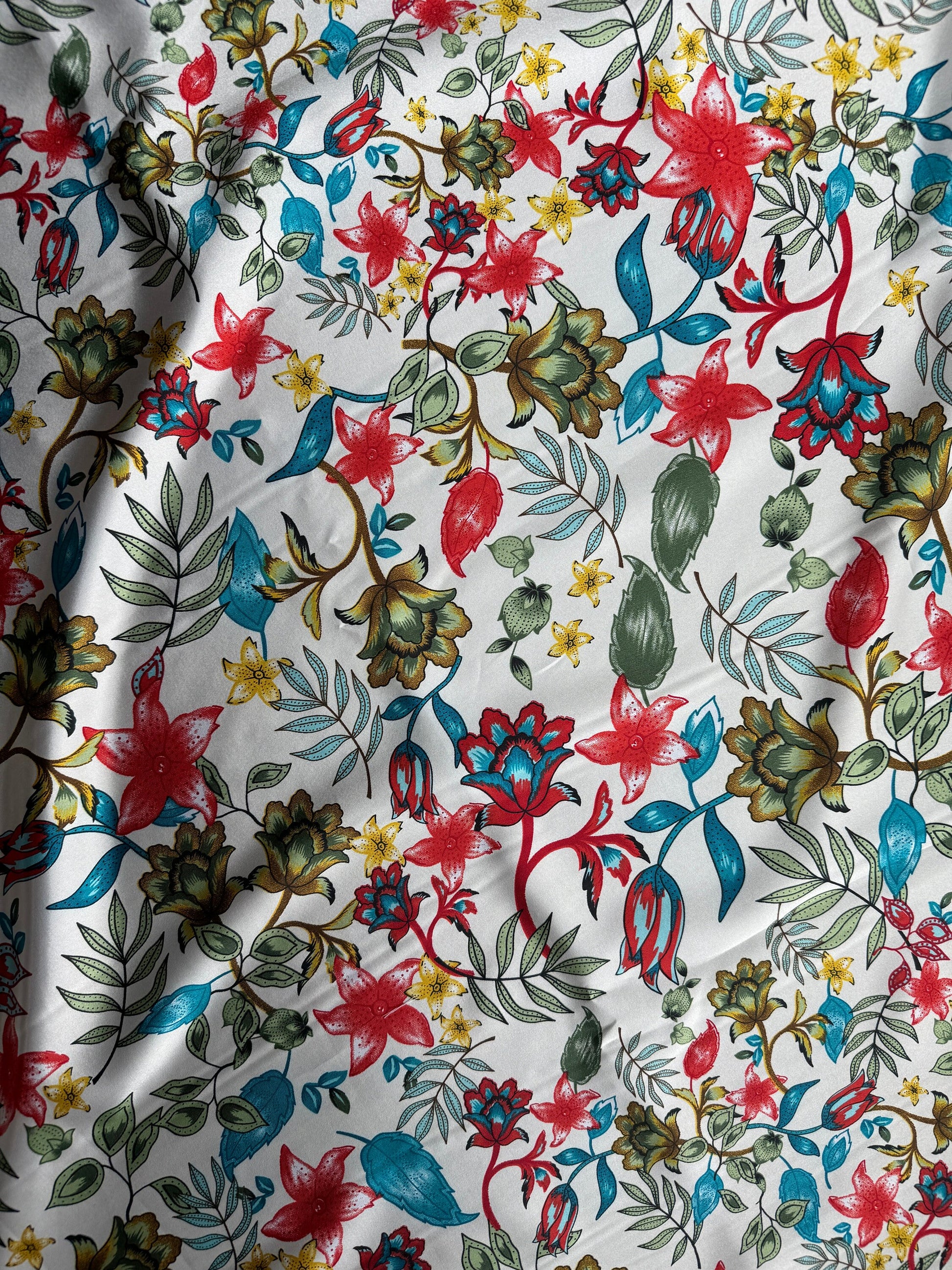 Wild Rag White tropical floral Cowboy Western Neck Scarf Bandanna by Double B Wild Rags