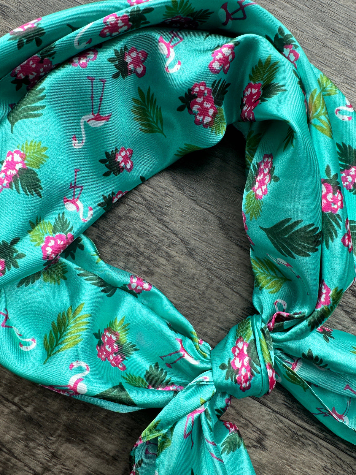 Wild Rag turquoise flamingo tropical Hawaiian Cowboy Western Neck Scarf Bandanna by Double B Wild Rags