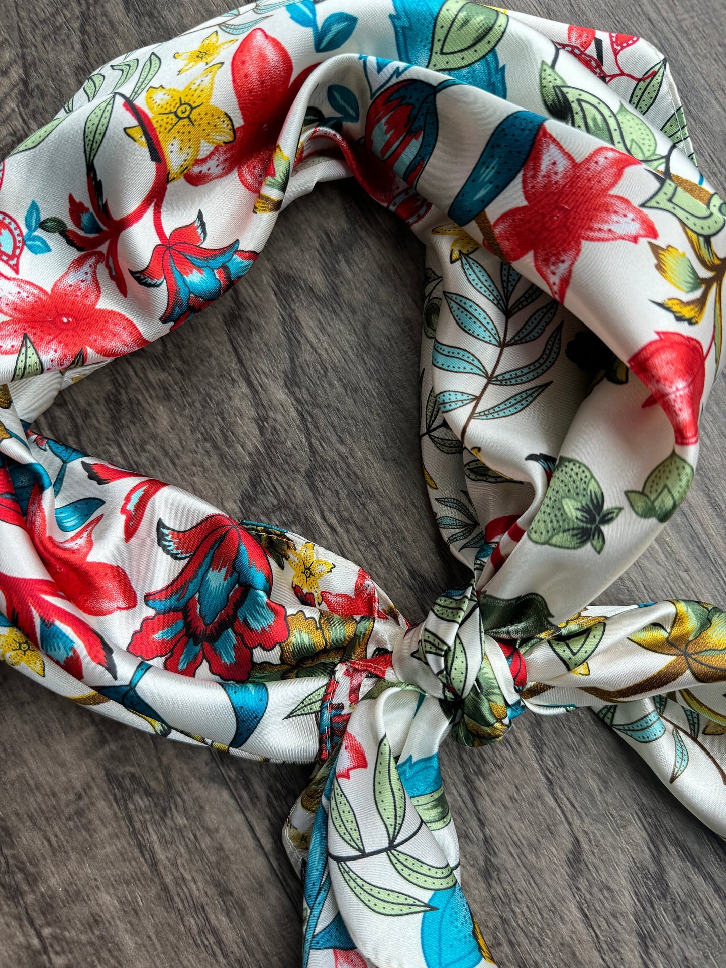 Wild Rag White tropical floral Cowboy Western Neck Scarf Bandanna by Double B Wild Rags