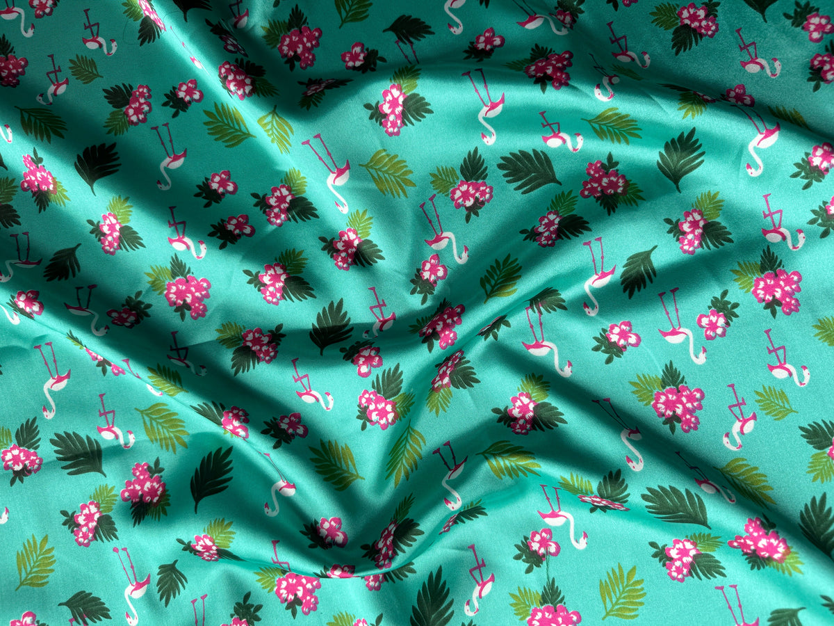 Wild Rag turquoise flamingo tropical Hawaiian Cowboy Western Neck Scarf Bandanna by Double B Wild Rags