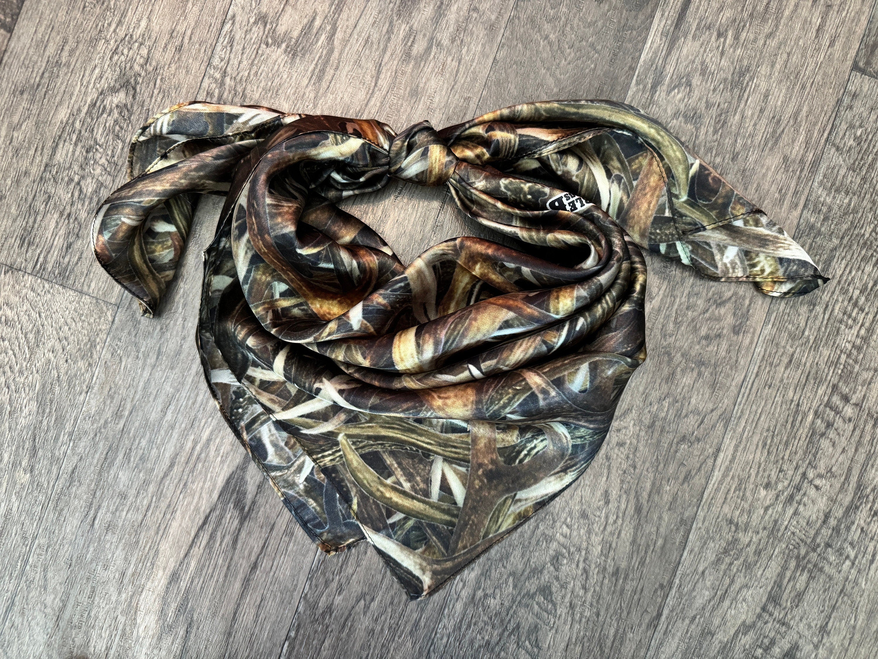 Cowboy Neck Rags Wild Rag 100% SILK 834 Deer Antler Camo Camouflage Cowboy Western Neck ...