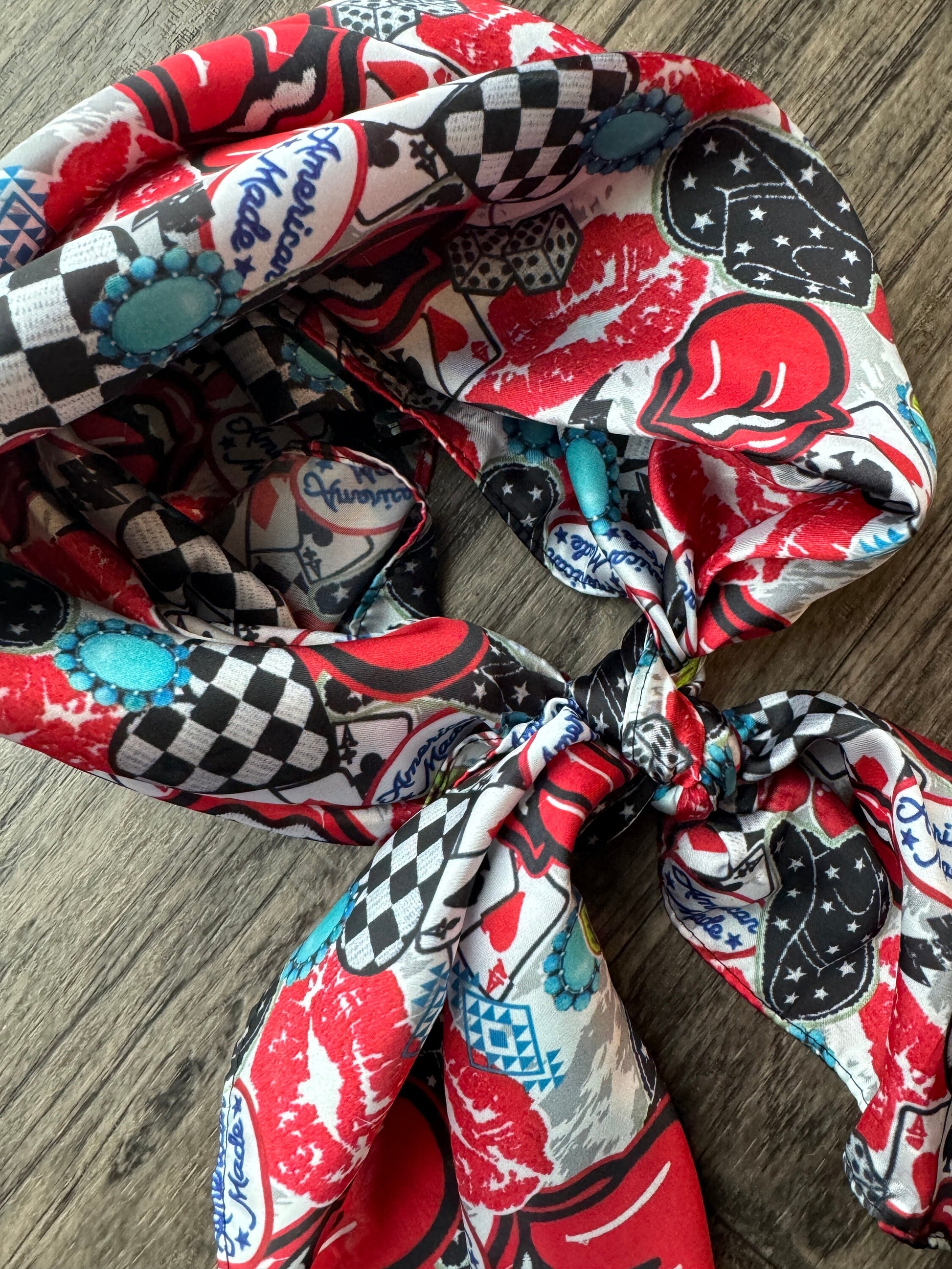 Wild Rag “American Made” truck hat patch style Cowboy Western Neck Scarf Bandanna by Double B Wild Rags