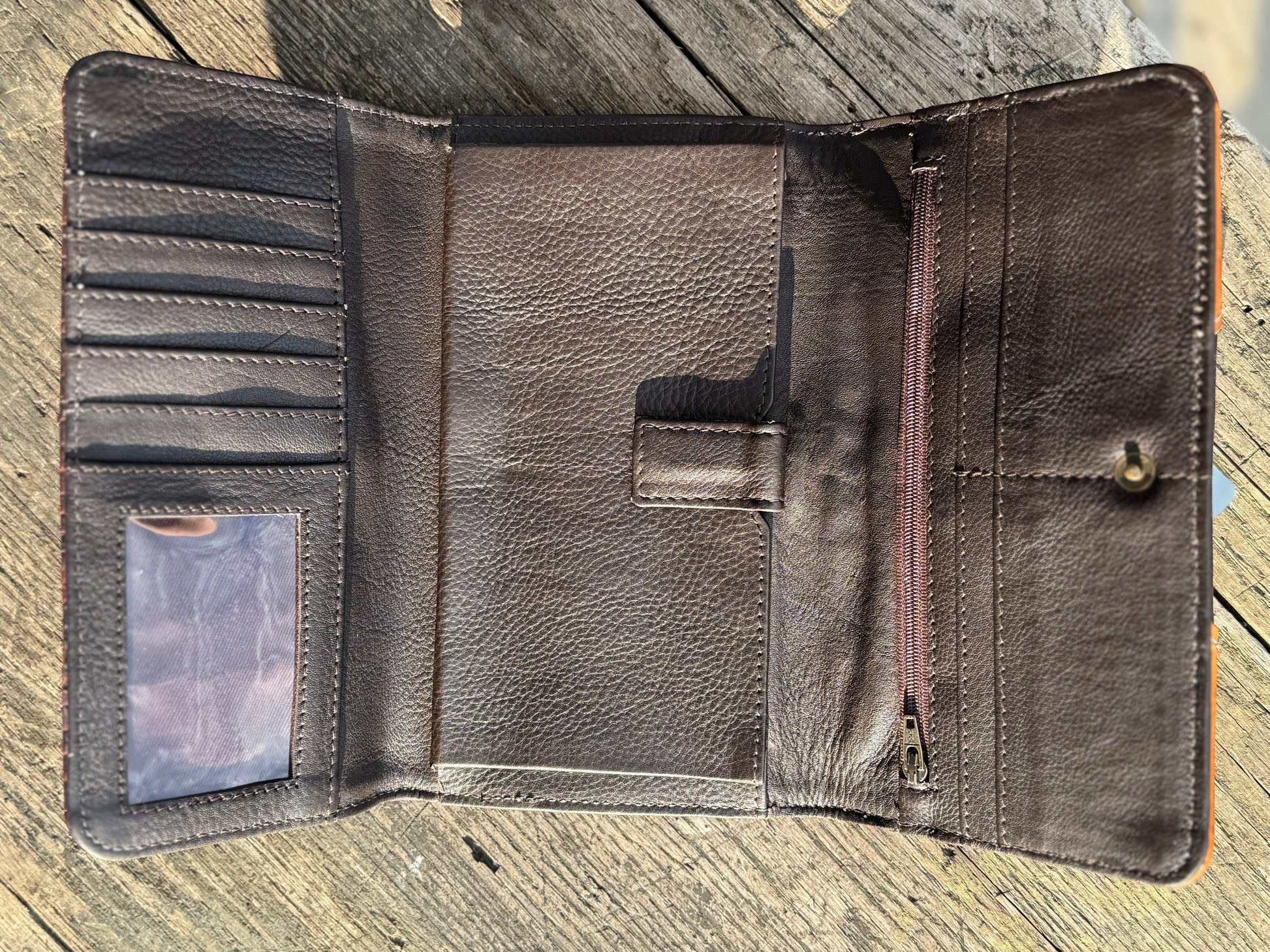 Western Cowgirl Clutch wallet purse Gator Embossed with rivet and buckle accent by Double B Wild Rags