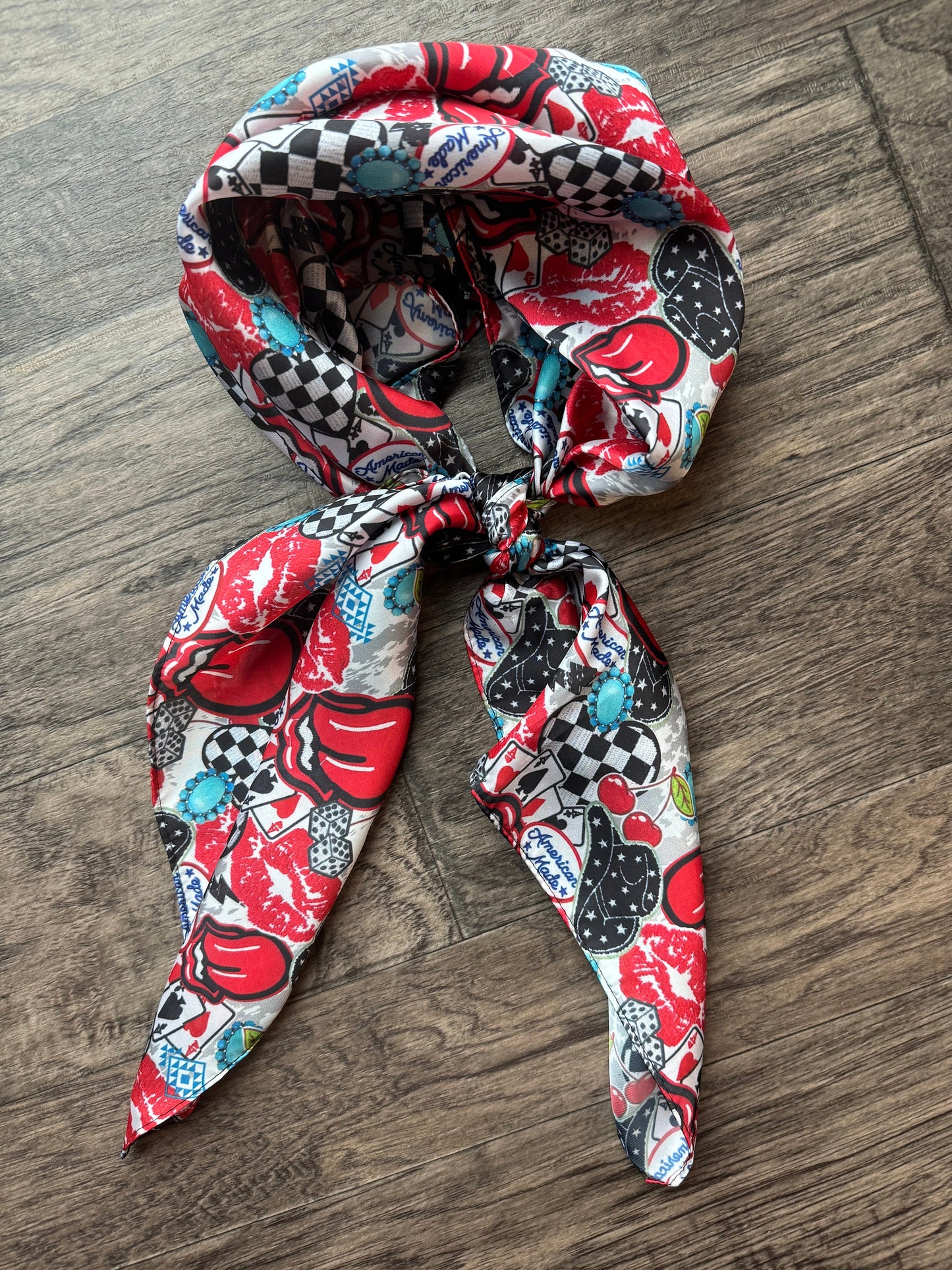 Wild Rag “American Made” truck hat patch style Cowboy Western Neck Scarf Bandanna by Double B Wild Rags