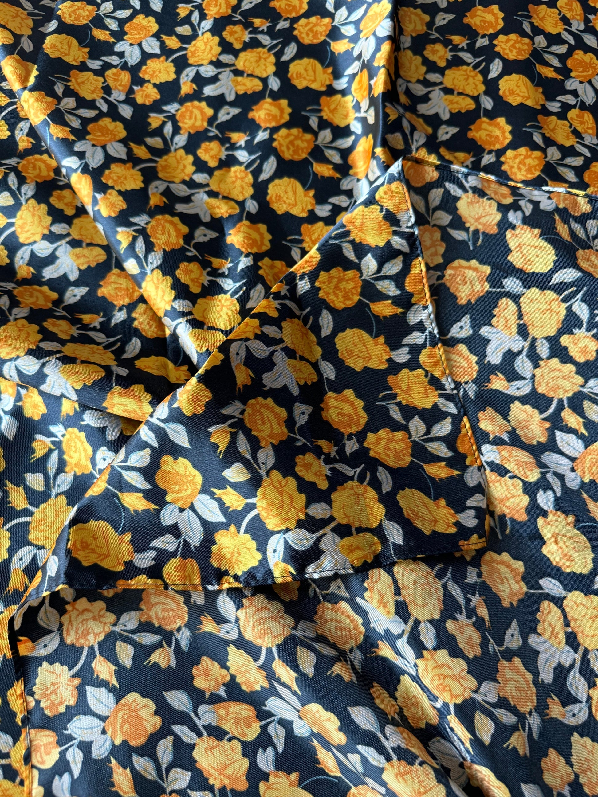Wild Rag Texas Yellow Rose on Black Cowboy Western Neck Scarf Bandanna by Double B Wild Rags