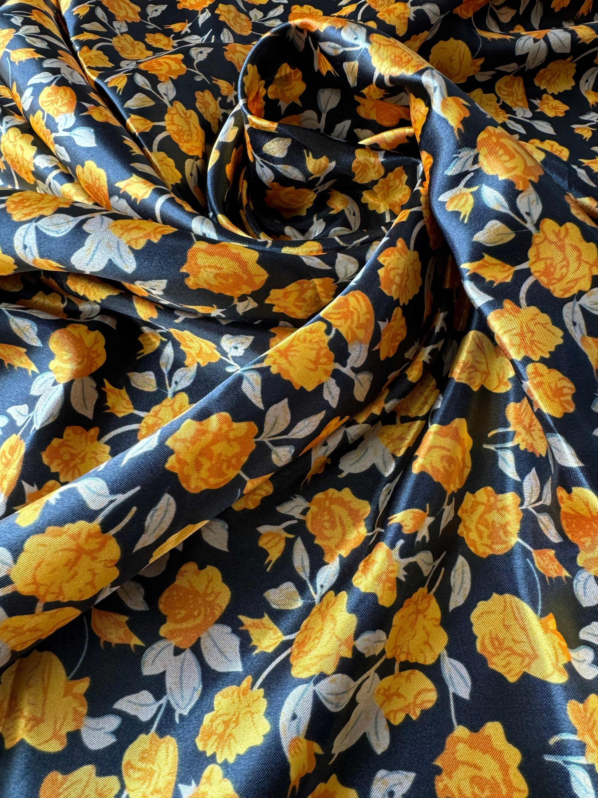 Wild Rag Texas Yellow Rose on Black Cowboy Western Neck Scarf Bandanna by Double B Wild Rags