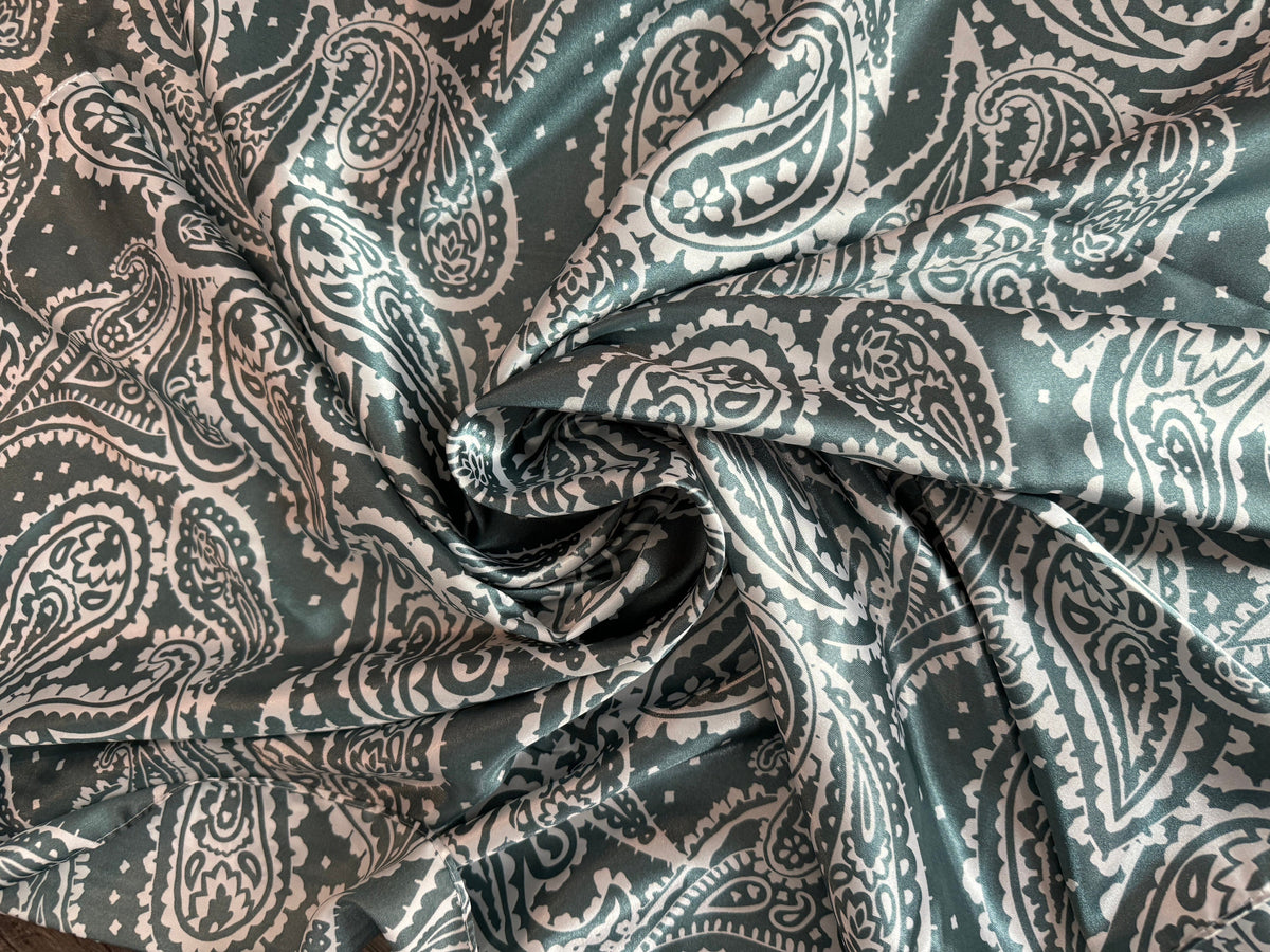 Wild Rag Slate Grey and White Paisley Cowboy Western Neck Scarf Bandanna by Double B Wild Rags