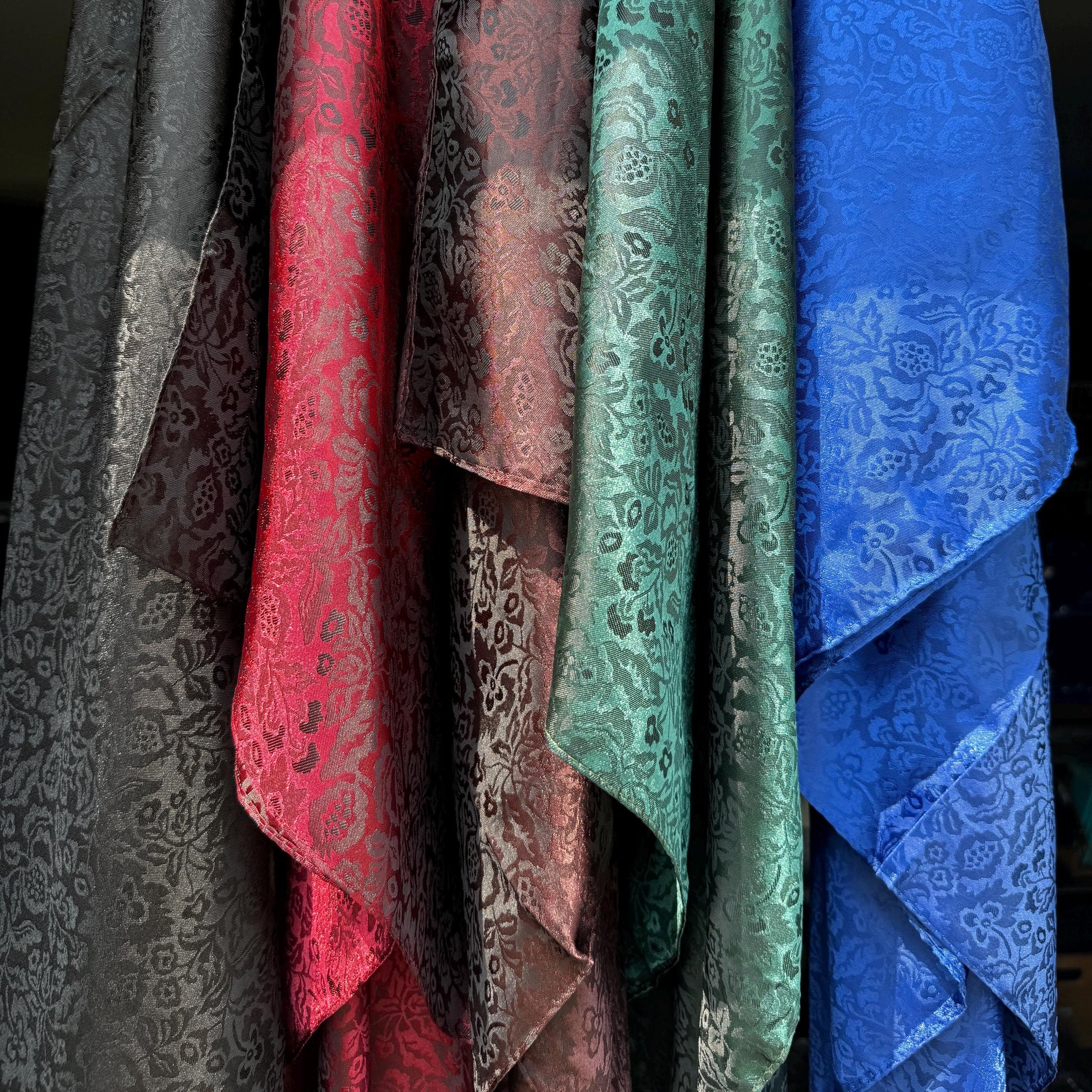 Wild Rag FLORAL JACQUARD red black blue brown green Cowboy Western Neck Scarf Bandanna by Double B Wild Rags