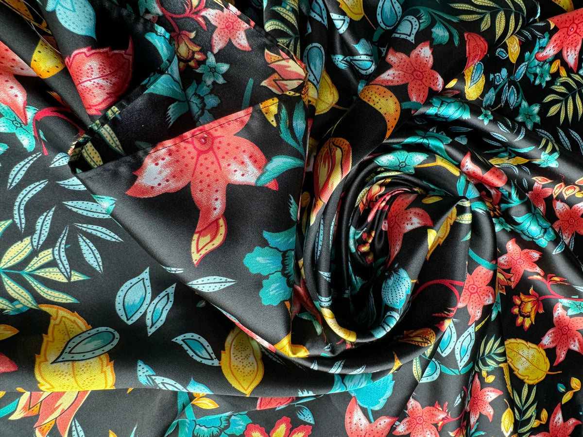 Wild Rag Black tropical floral Cowboy Western Neck Scarf Bandanna by Double B Wild Rags