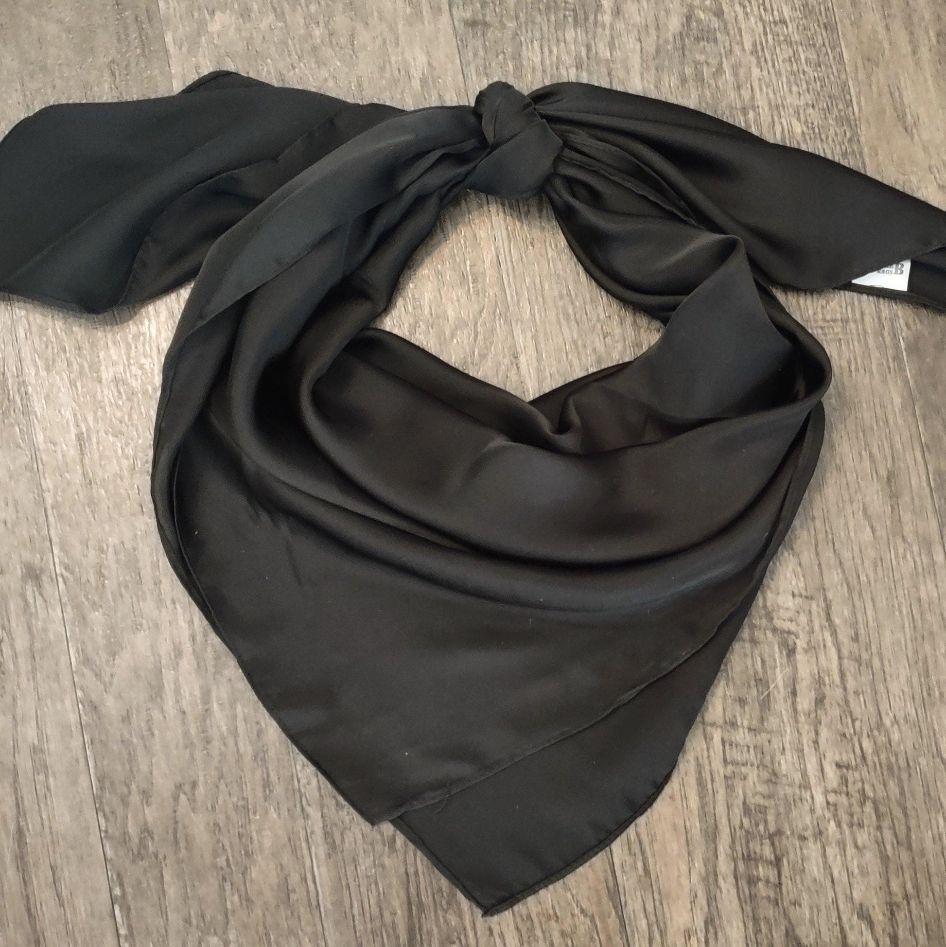 Wild Rag Solid Black Western Cowboy Neck Scarf Bandanna by Double B Wild Rags