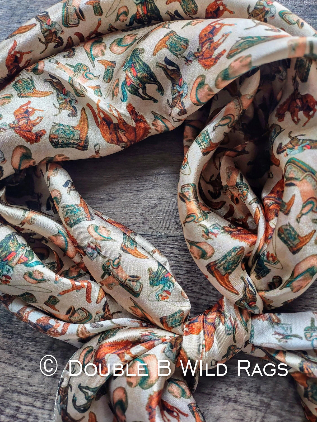 Wild Rag 100% SILK Western Elements Cowboy Western Neck Scarf Bandanna by Double B Wild Rags