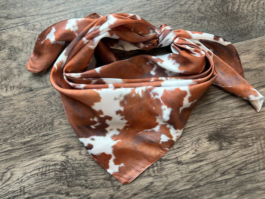 Wild Rag Red Longhorn cowhide Western Cowboy Neck Scarf Bandana by Double B Wild Rags