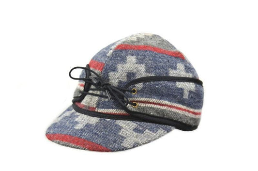 Stockman's Wool Hat RED and BLUE Navajo Pattern Railroad cattleman's Cowboy winter hat Men's Women's