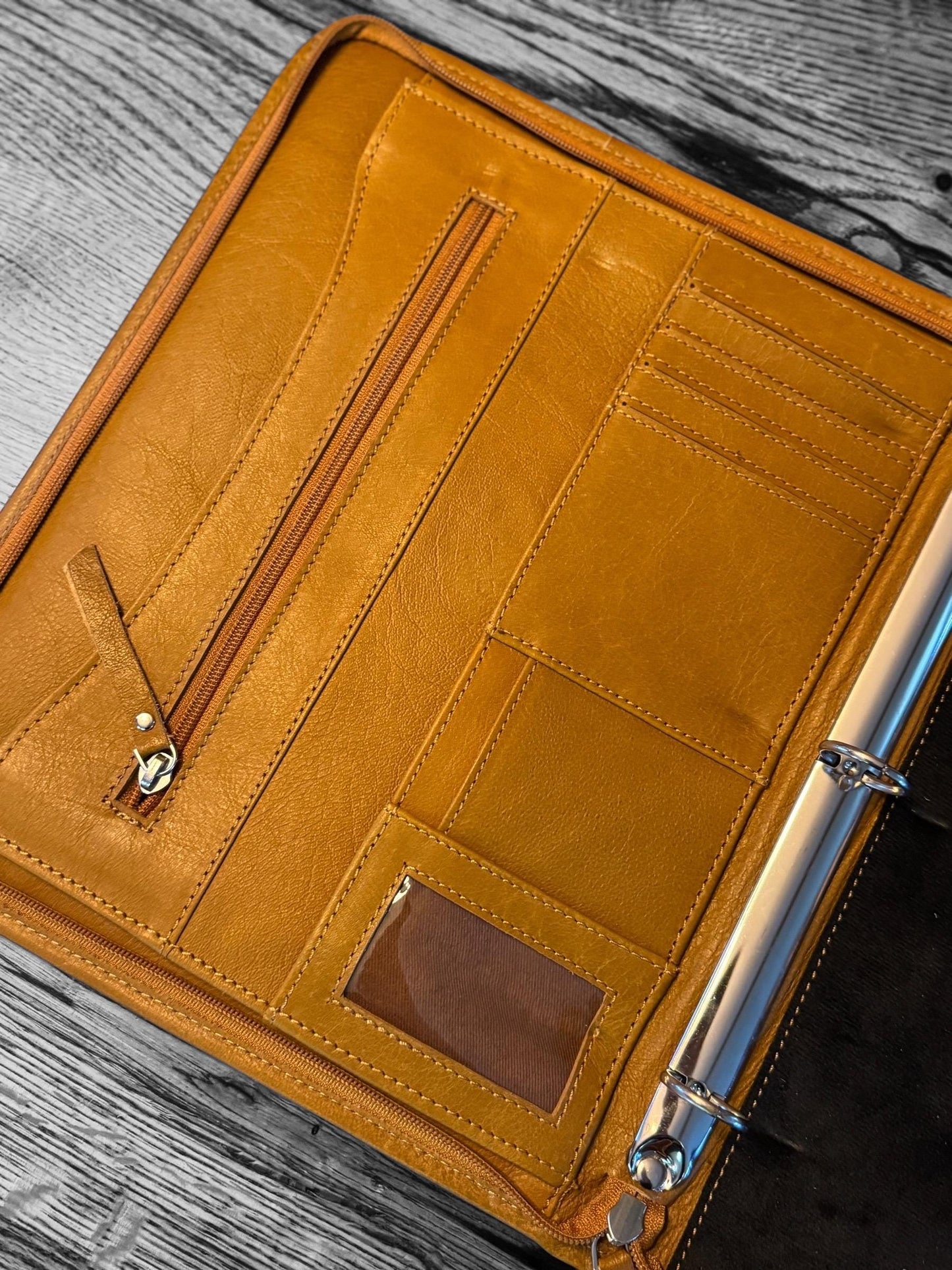 Business Autograph Headshot Folder Western Cowhide tooled leather by Double B Wild Rags