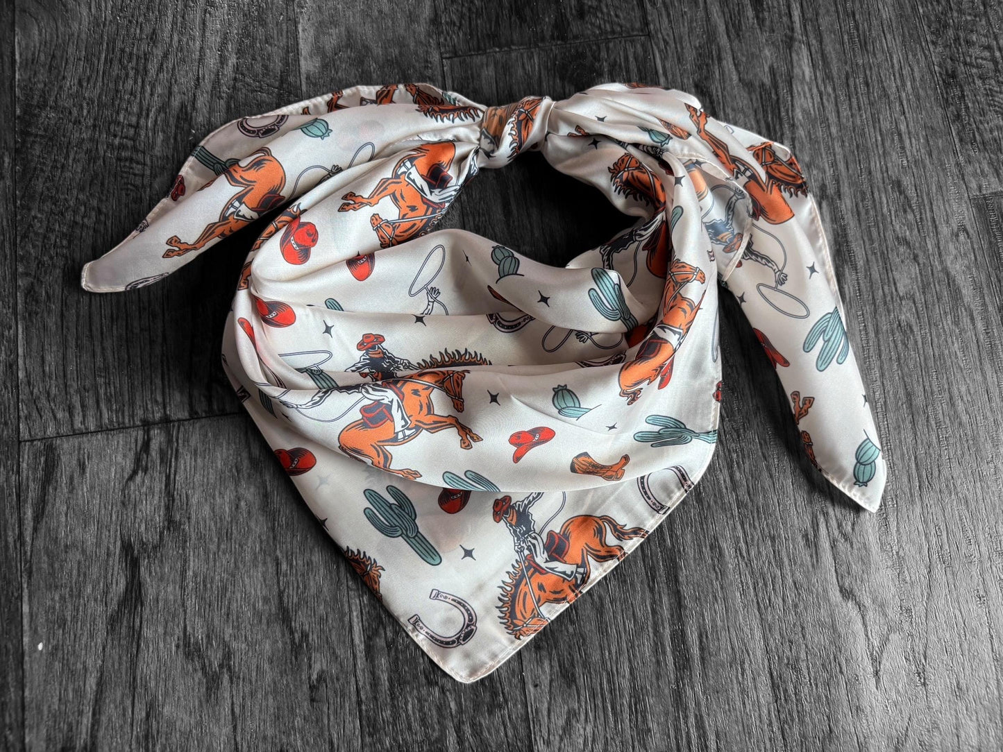 Wild Rag Wild West Bronc and Cactus Western Cowboy Neck Scarf Bandana by Double B Wild Rags