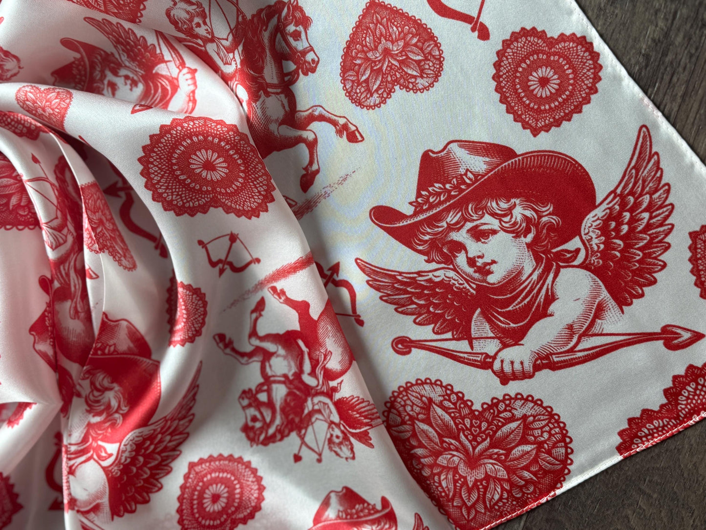 100% Silk Wild Rag Valentine's Cowboy Scarf