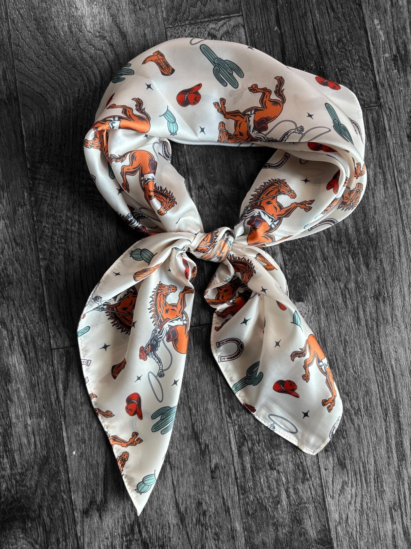 Wild Rag Wild West Bronc and Cactus Western Cowboy Neck Scarf Bandana by Double B Wild Rags