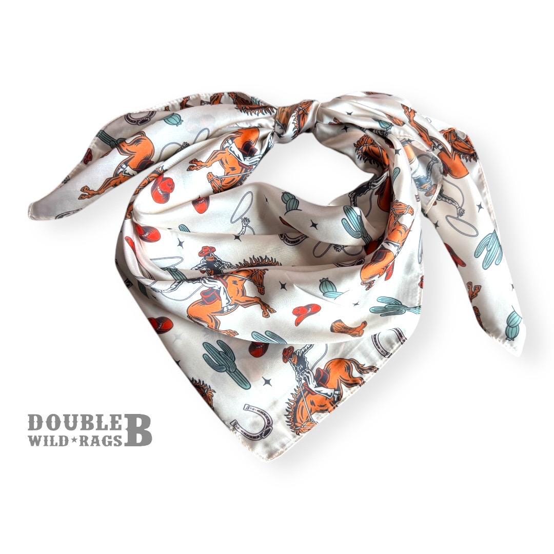 Wild Rag Wild West Bronc and Cactus Western Cowboy Neck Scarf Bandana by Double B Wild Rags
