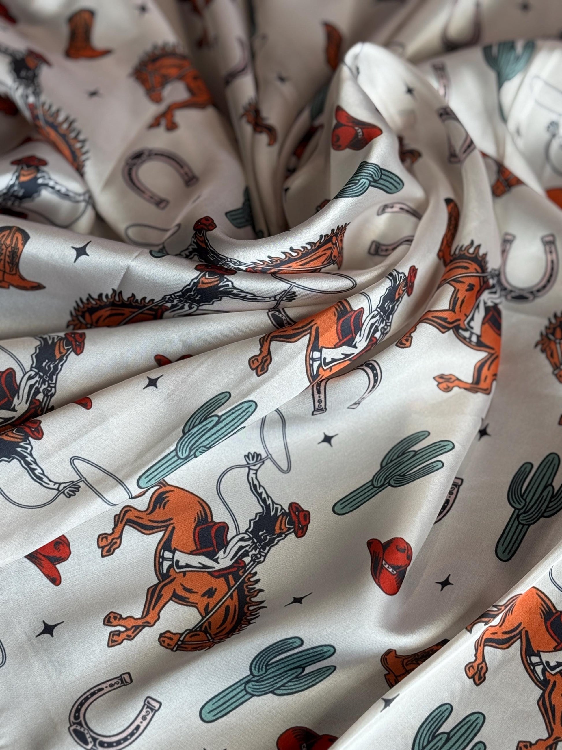 Wild Rag Wild West Bronc and Cactus Western Cowboy Neck Scarf Bandana by Double B Wild Rags
