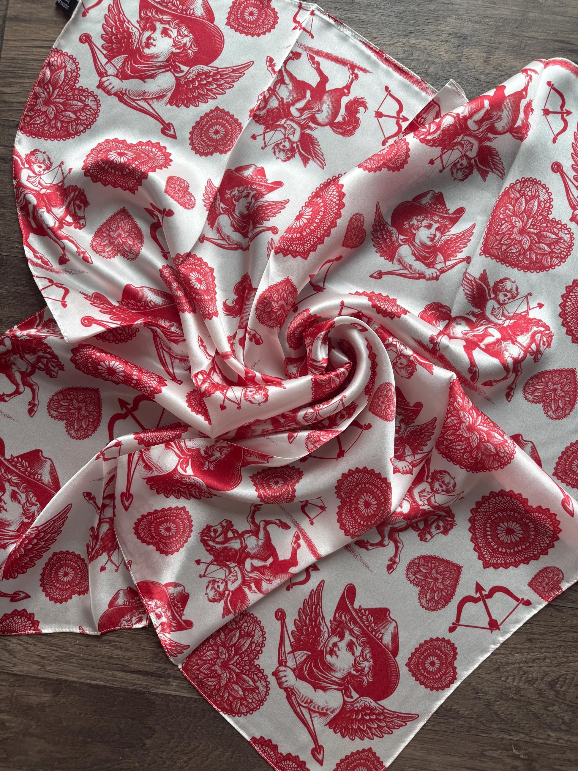 100% Silk Wild Rag Valentine's Cowboy Scarf