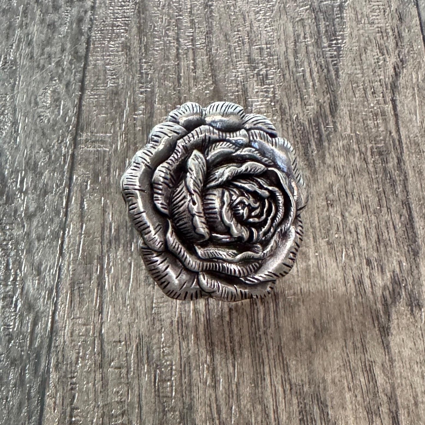 Wild Rag Scarf Slide Antique Silver or Copper Rose