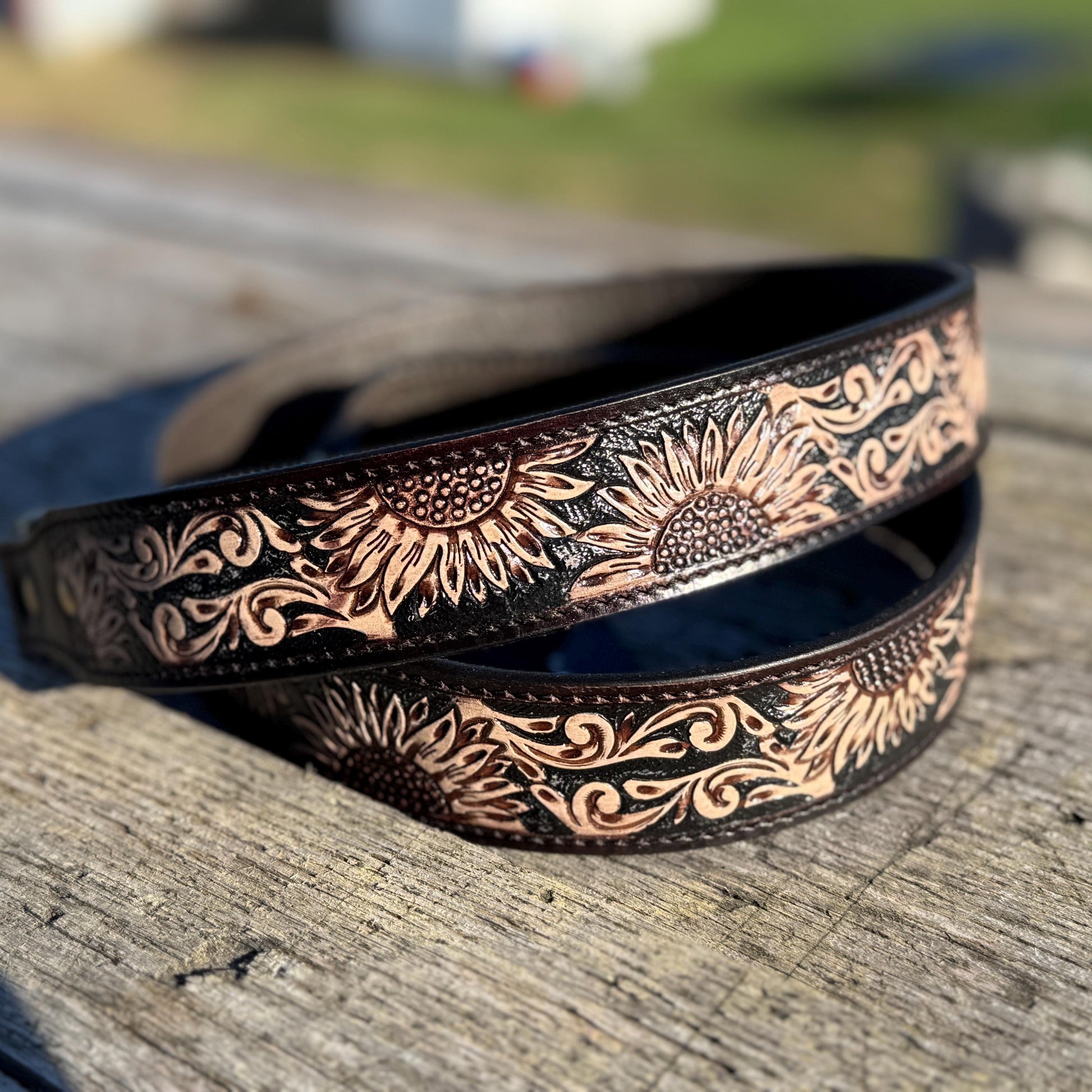 Western purse shoulder strap Cowhide tooled leather by Double B Wild Rags