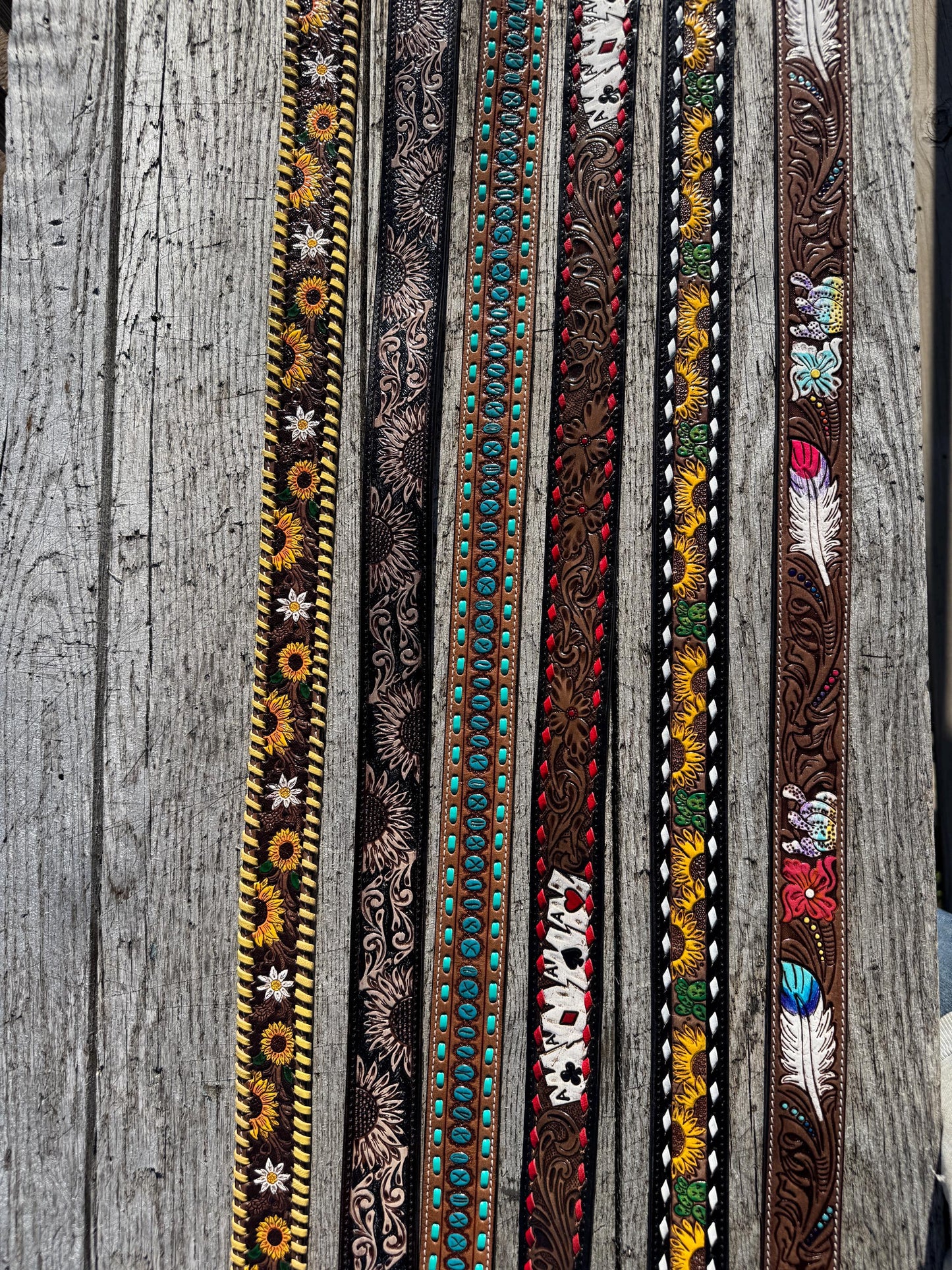 Western purse shoulder strap Cowhide tooled leather by Double B Wild Rags