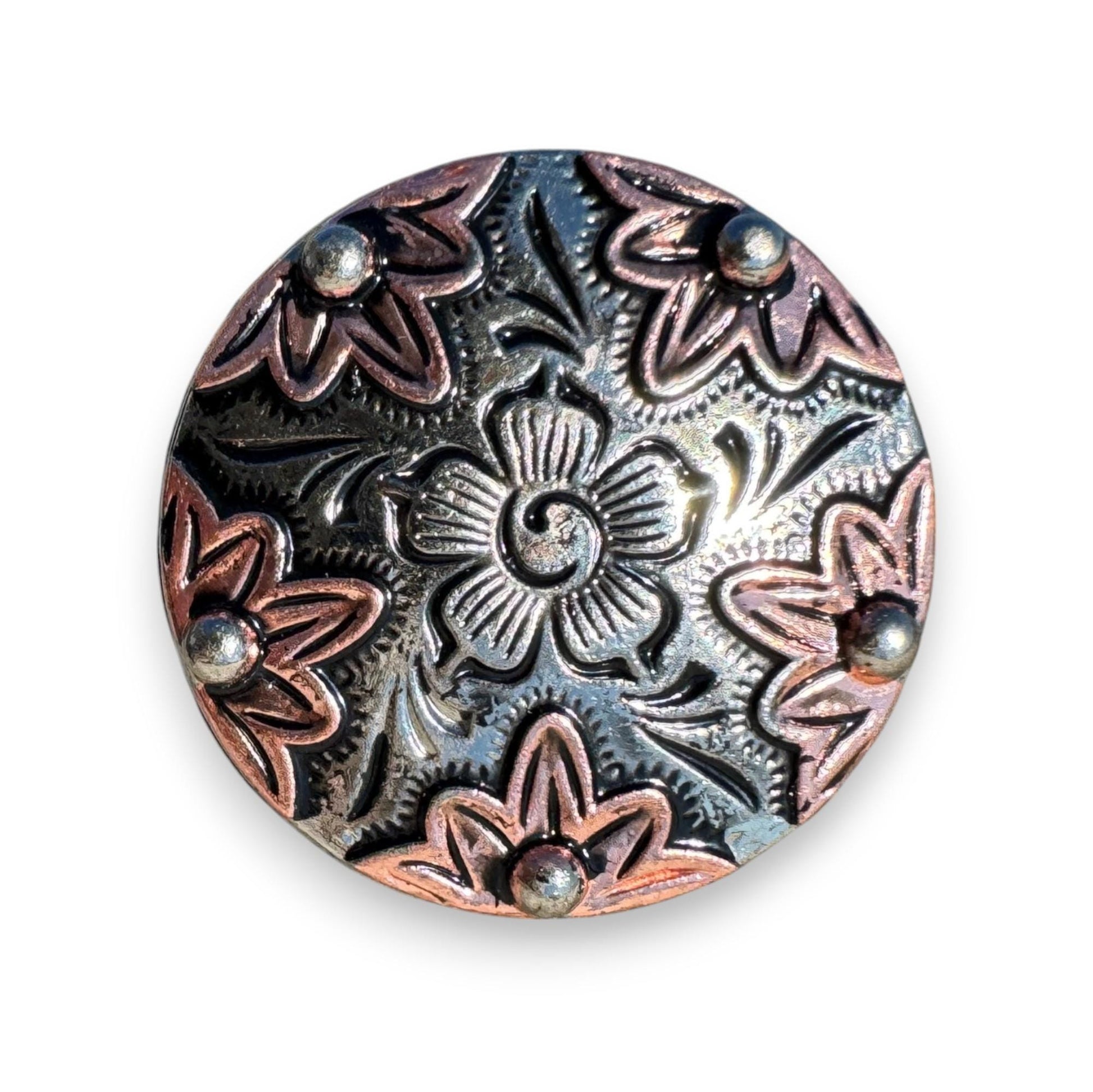 Wild Rag Slide Concho Floral Copper edge by Double B Wild Rags