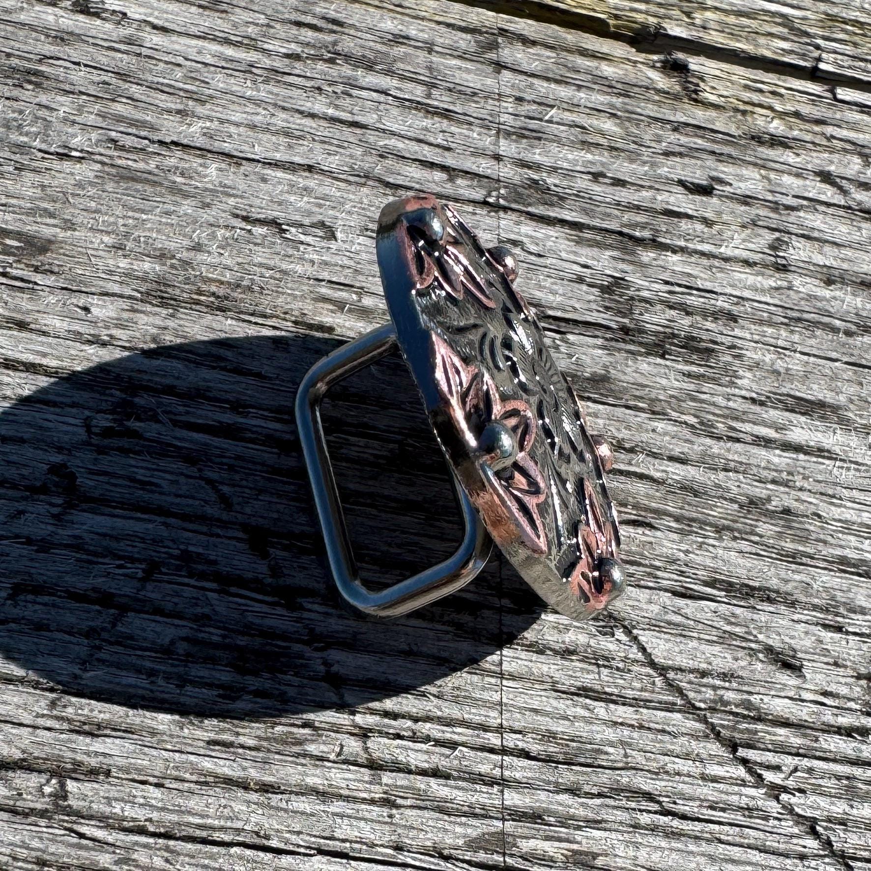 Wild Rag Slide Concho Floral Copper edge by Double B Wild Rags
