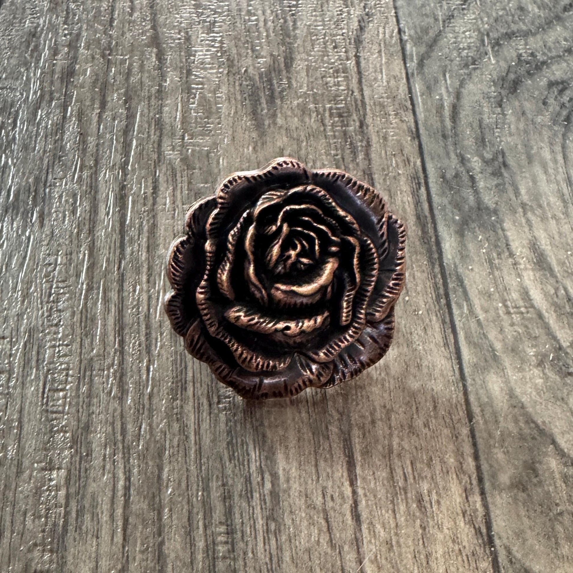 Wild Rag Scarf Slide Antique Silver or Copper Rose