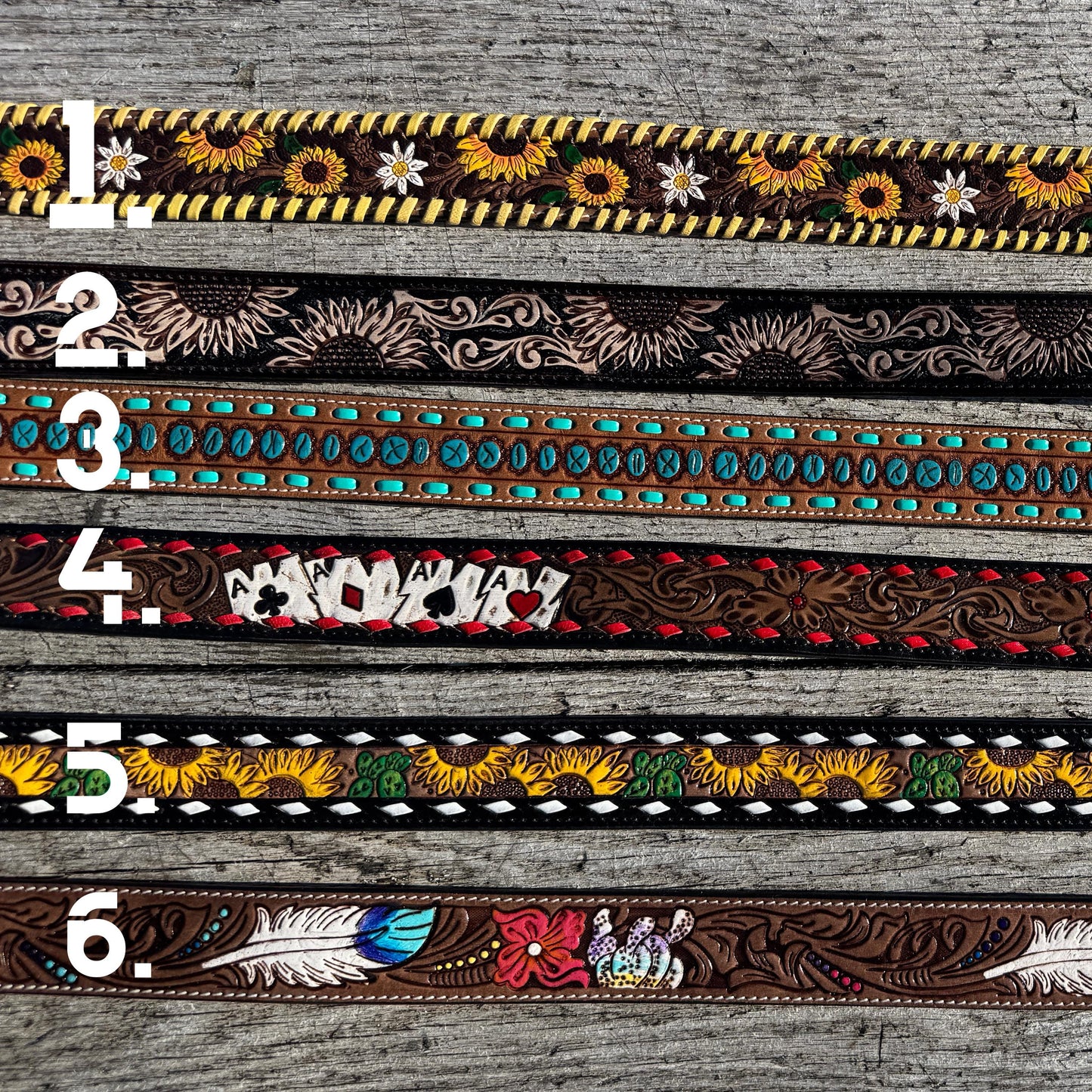Western purse shoulder strap Cowhide tooled leather by Double B Wild Rags