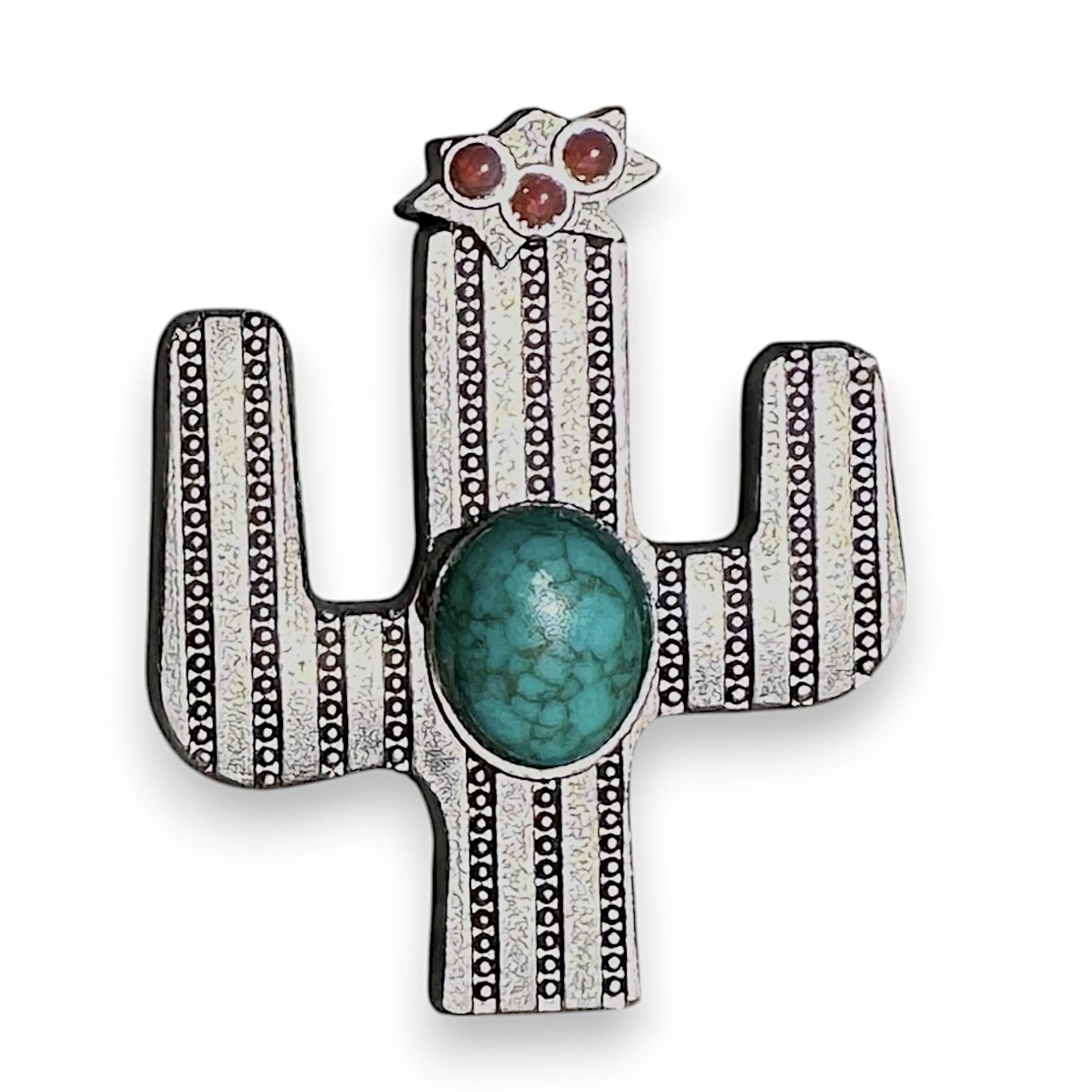 Wild Rag SLIDE 508 Slide 1.5" Cactus w/ stone or silhouette Concho Scarf Slide