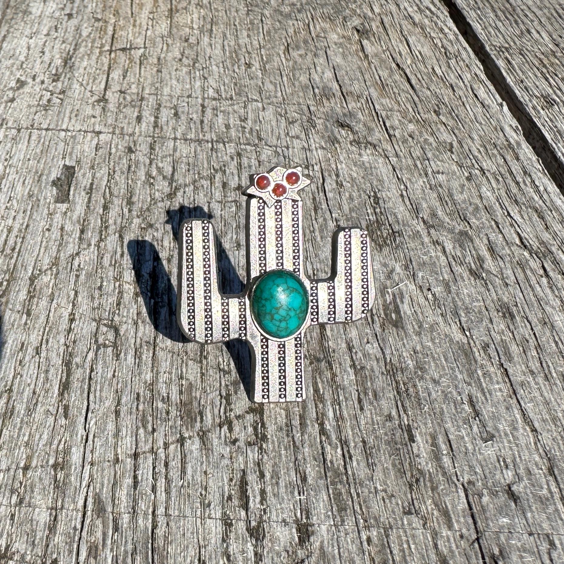 Wild Rag SLIDE 508 Slide 1.5" Cactus w/ stone or silhouette Concho Scarf Slide