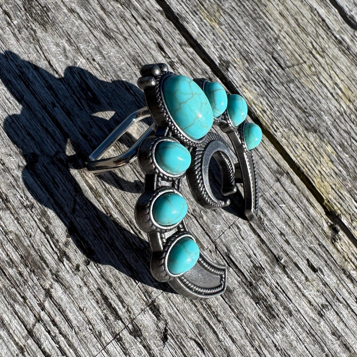 Wild Rag SLIDE Squash Blossom with turquoise stone accent Concho Scarf Slide from Double B Wild Rags