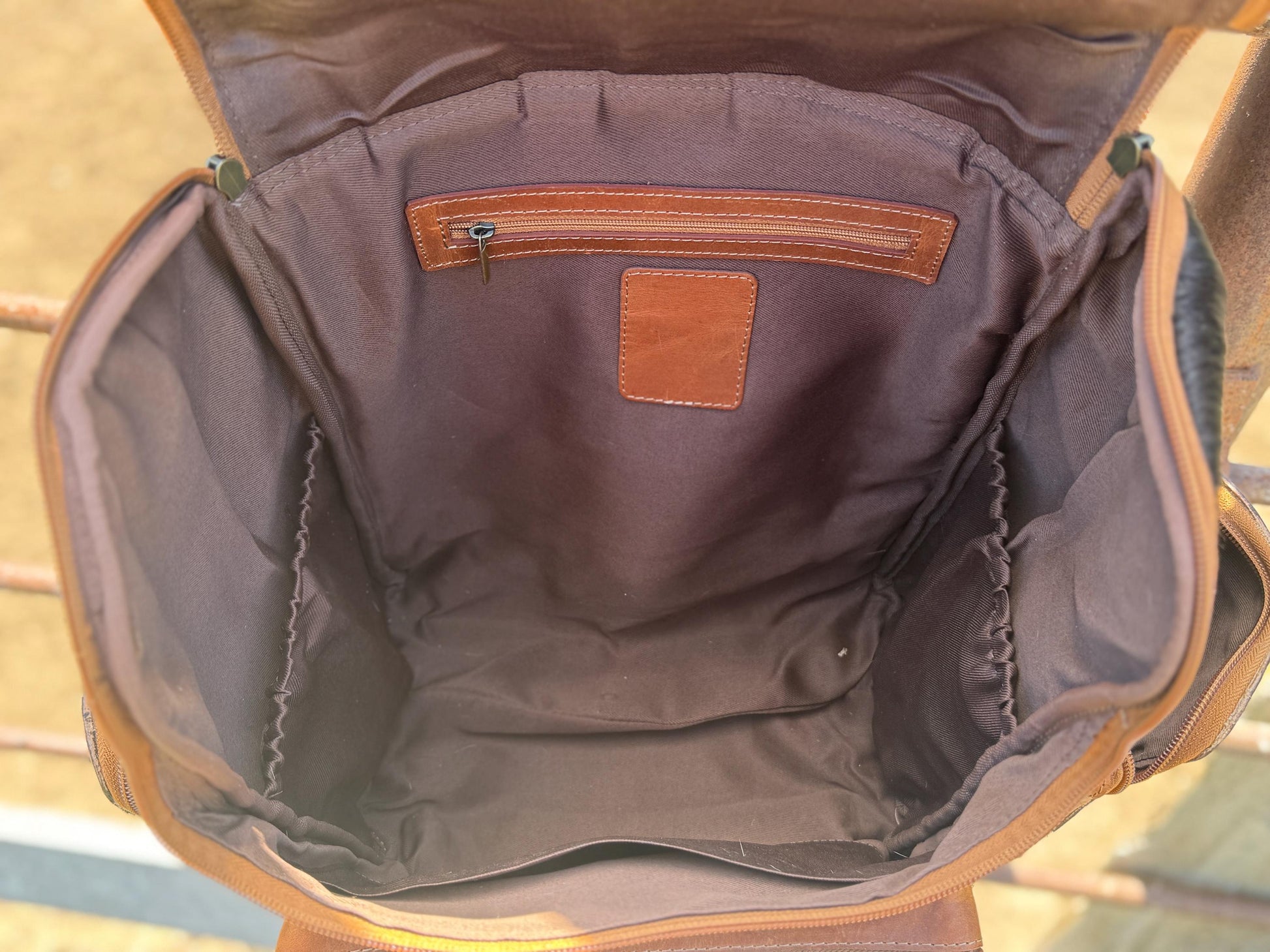 Genuine Western Cowhide Leather Backpack Diaper Bag Personal Item carry-on luggage by Double B Wild Rags