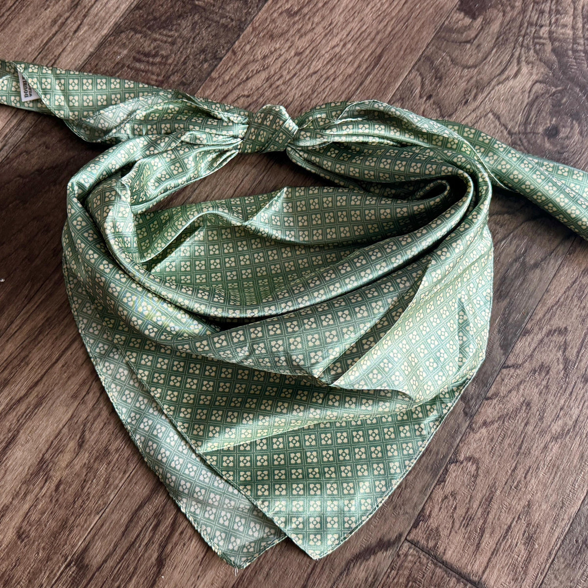WILD RAG Sage Green and Ivory Motif Cowboy Western Neck Scarf Bandanna by Double B Wild Rags
