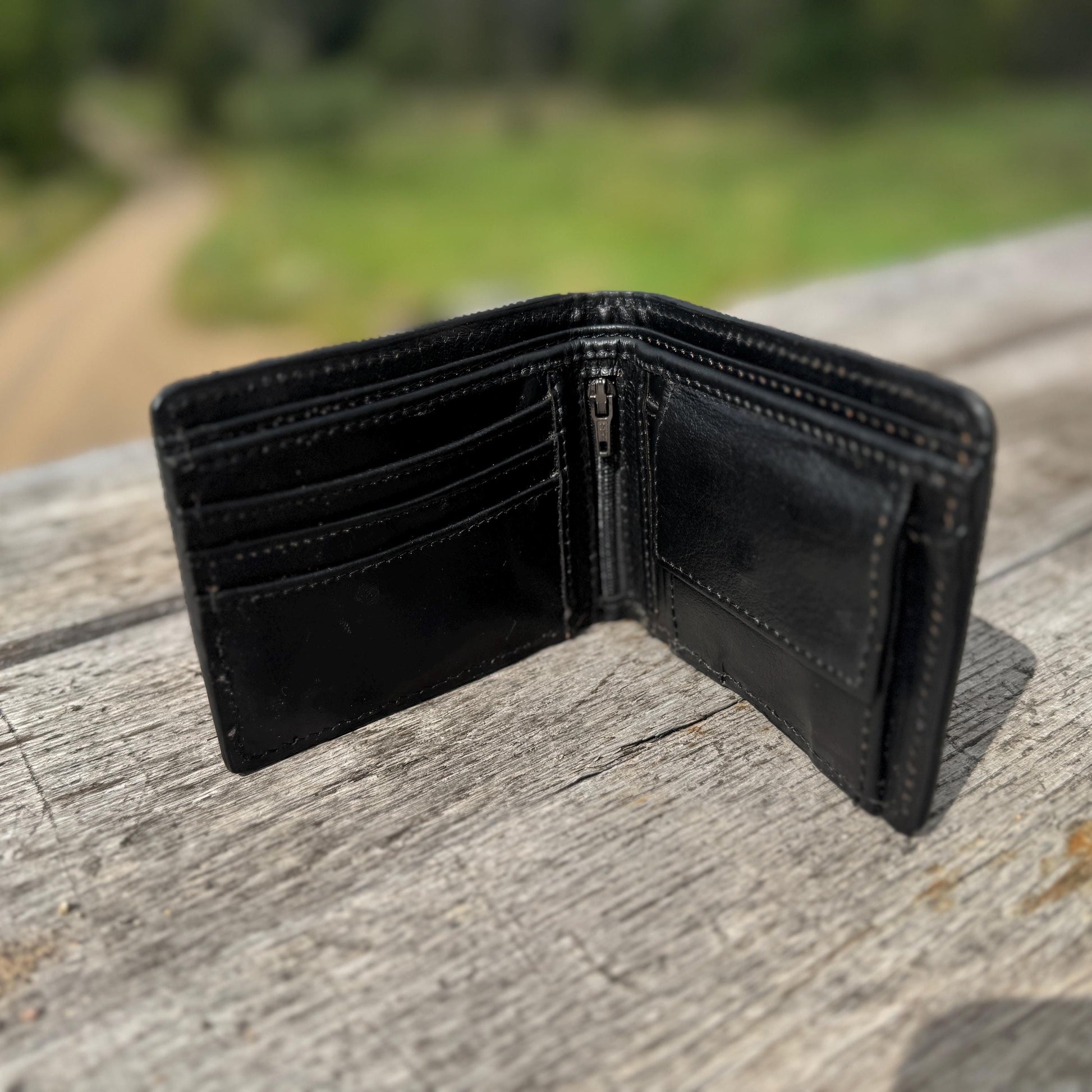 Men’s Western bi-fold wallet Deep Red and Black Floral details by Double B Wild Rags