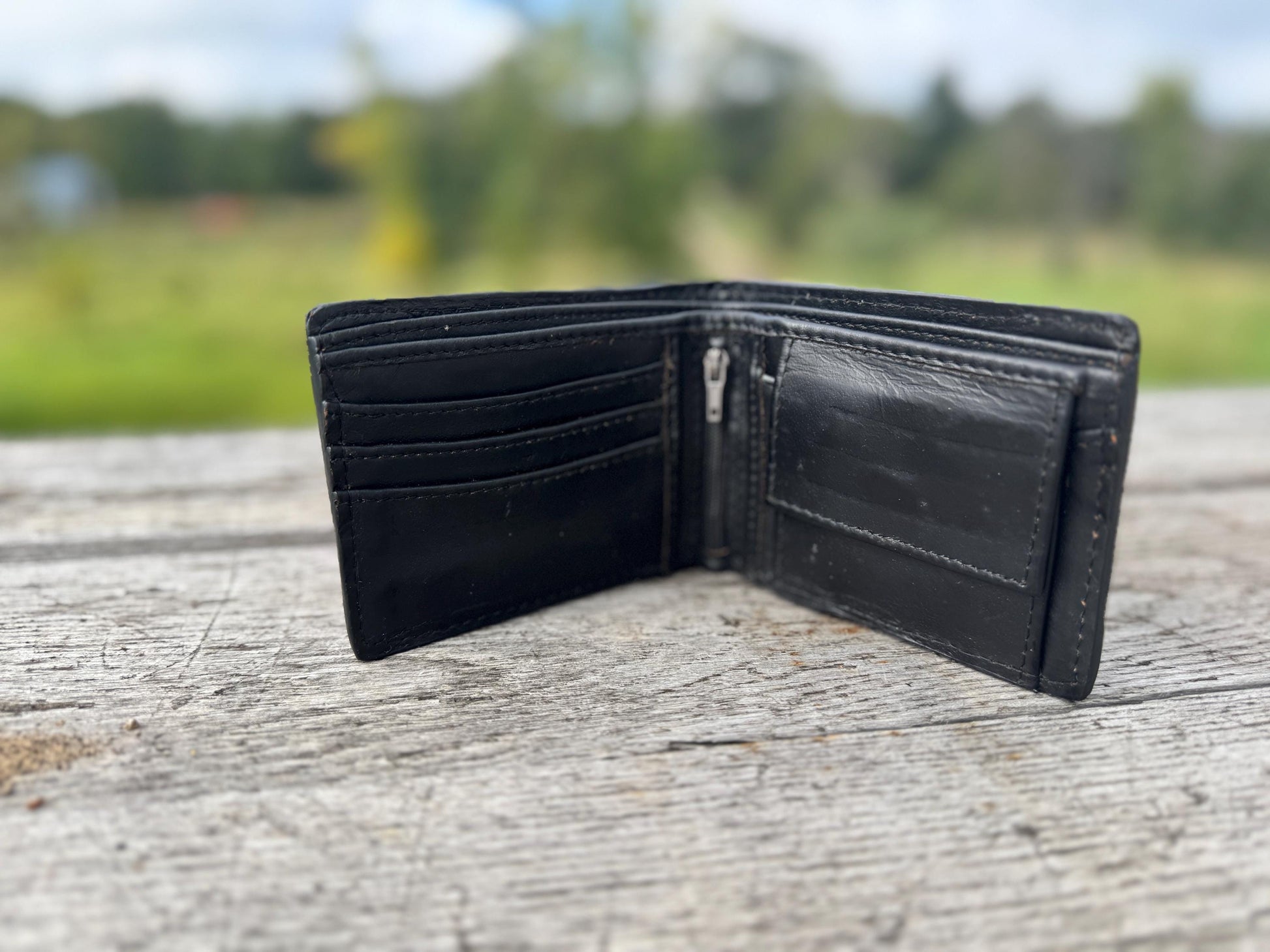 Men’s Western bi-fold wallet tooled floral details by Double B Wild Rags