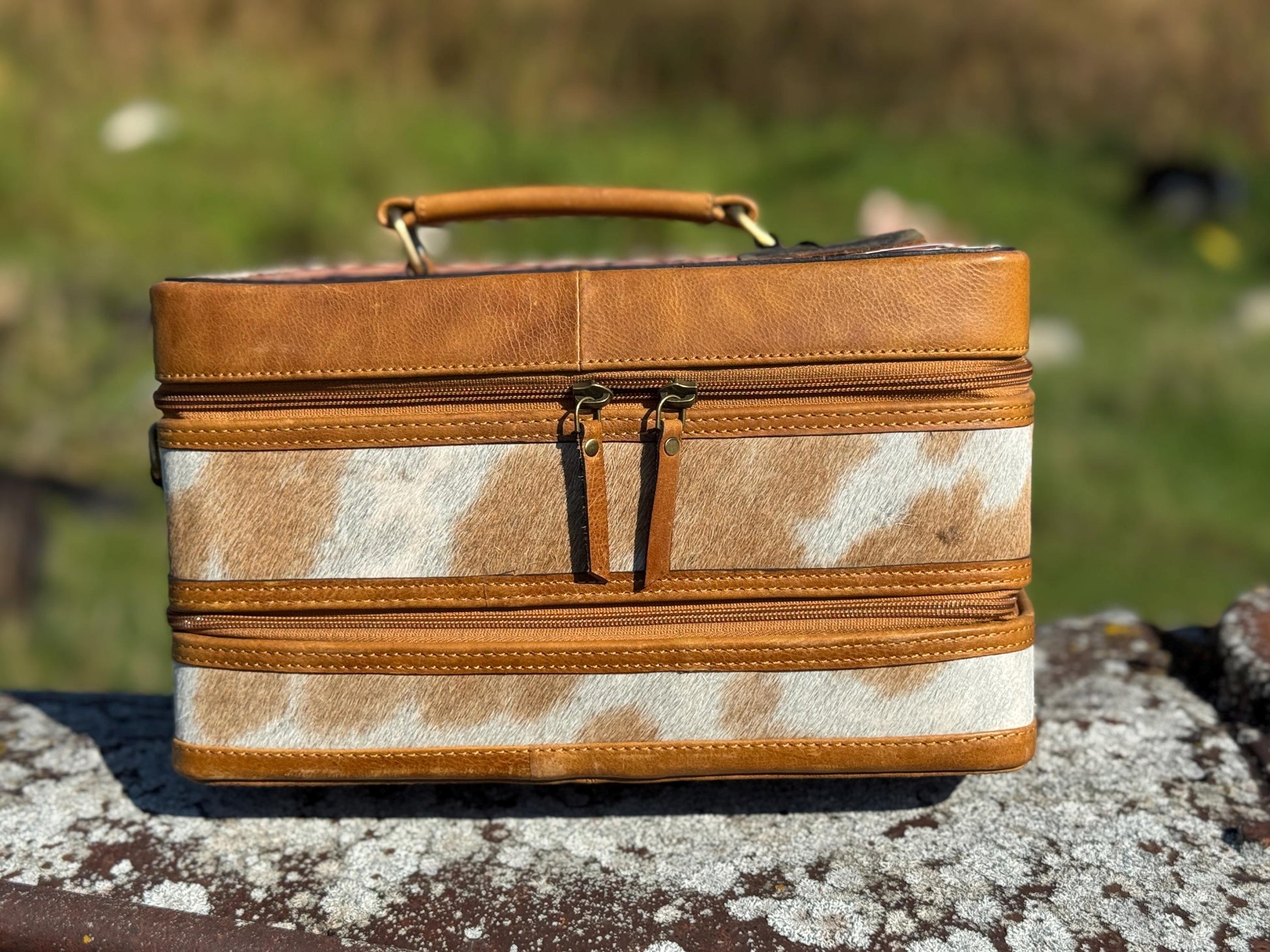Genuine Western Cowhide and Tooled Leather Jewelry Case Box