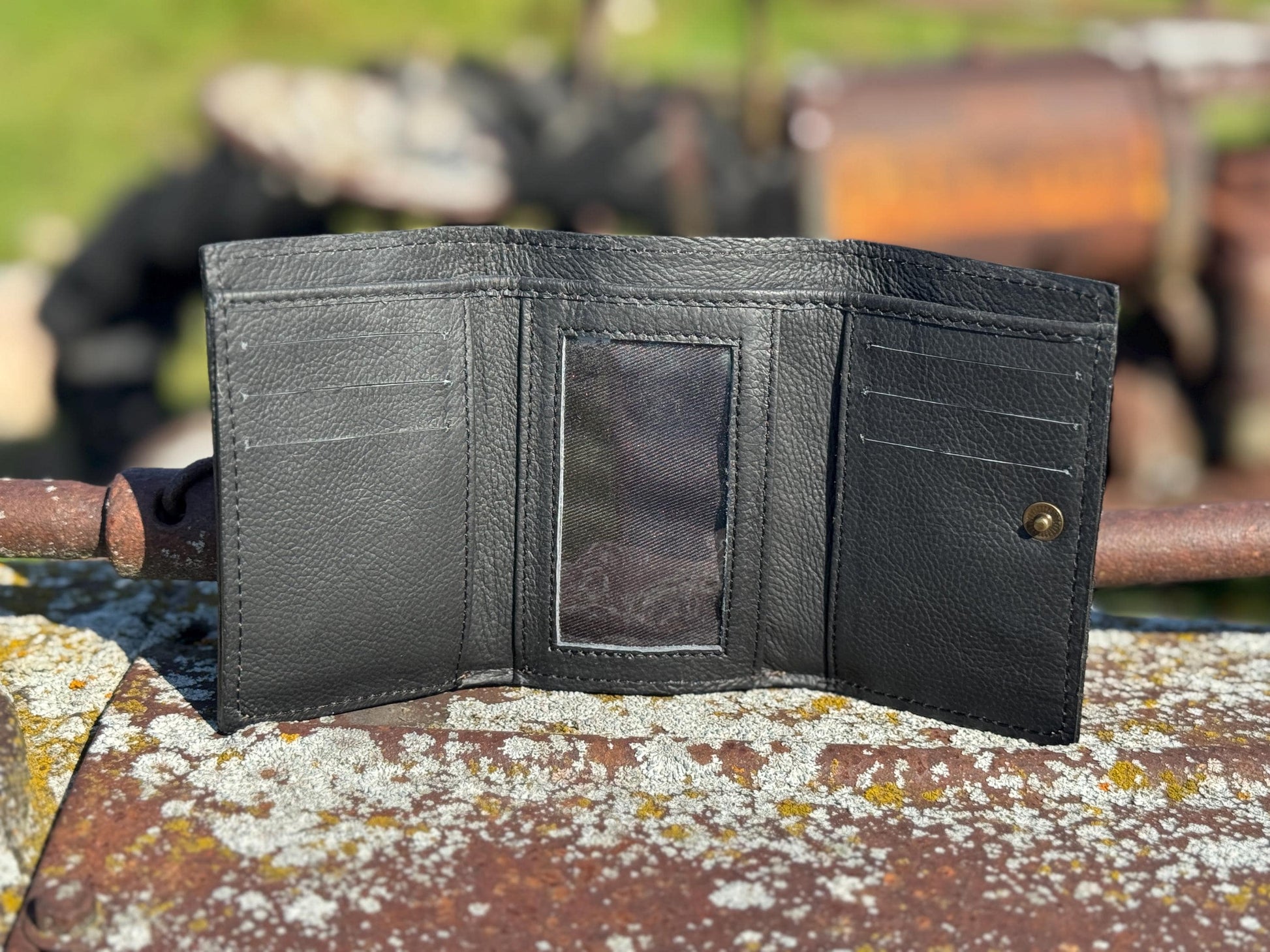 Aces Tri-Fold Wallet Genuine Western Cowhide Leather by Double B Wild Rags