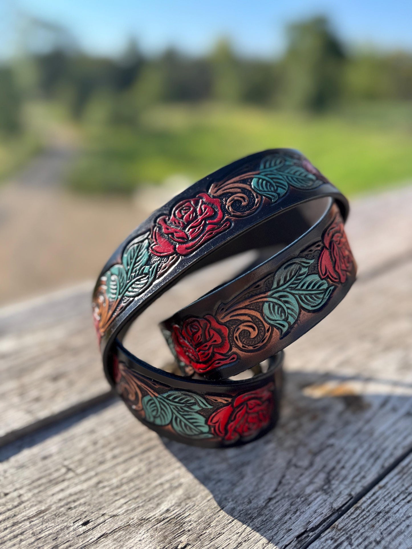 Western purse shoulder strap with roses by Double B Wild Rags